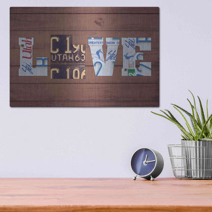 Luxe Metal Art 'UT State Love' by Design Turnpike, Metal Wall Art,16x12