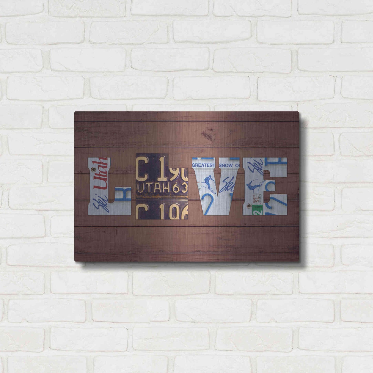 Luxe Metal Art 'UT State Love' by Design Turnpike, Metal Wall Art,24x16