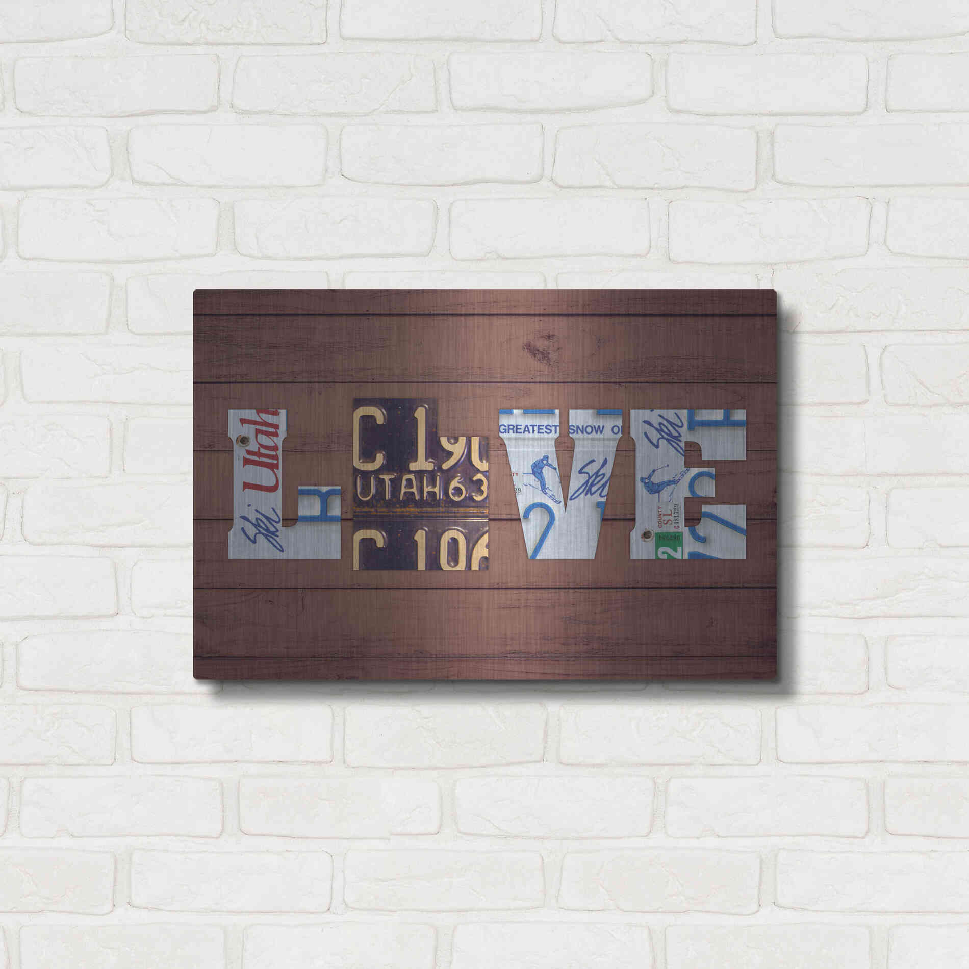 Luxe Metal Art 'UT State Love' by Design Turnpike, Metal Wall Art,24x16