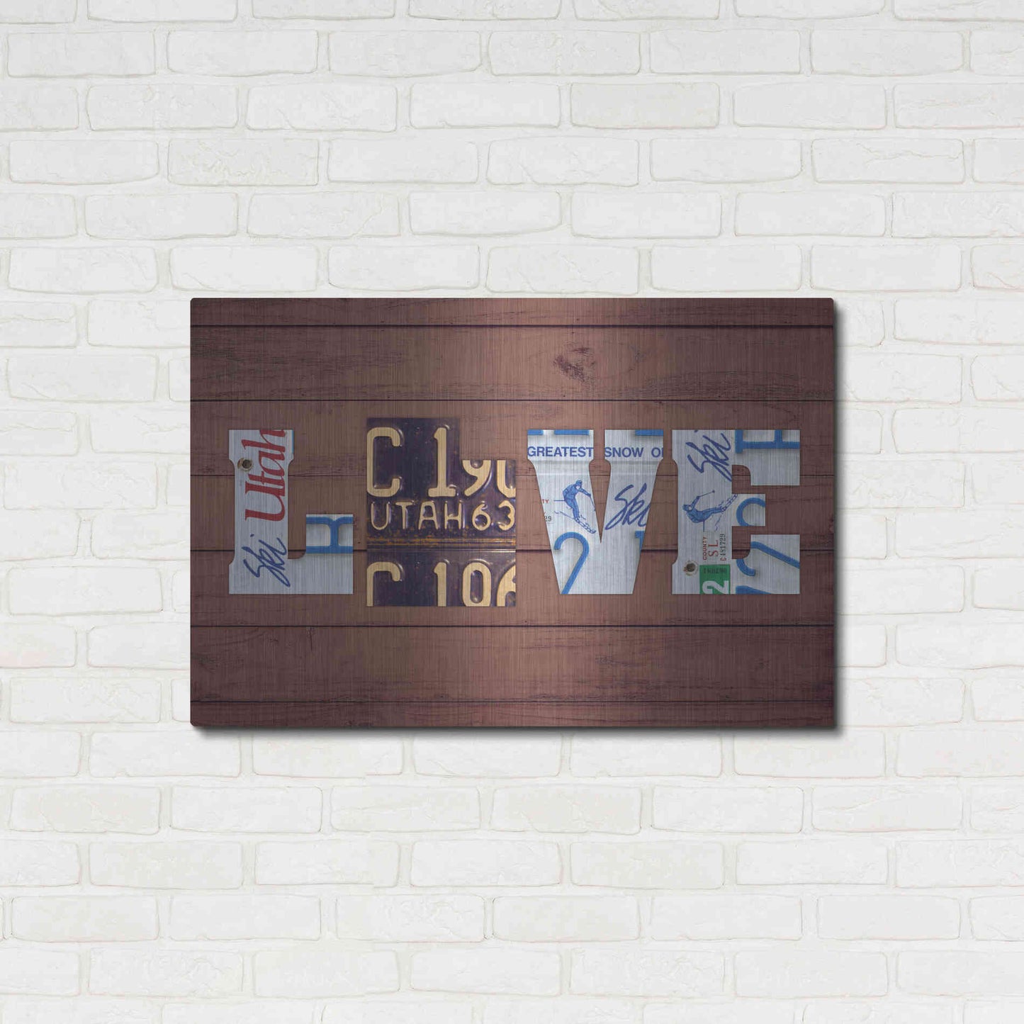 Luxe Metal Art 'UT State Love' by Design Turnpike, Metal Wall Art,36x24