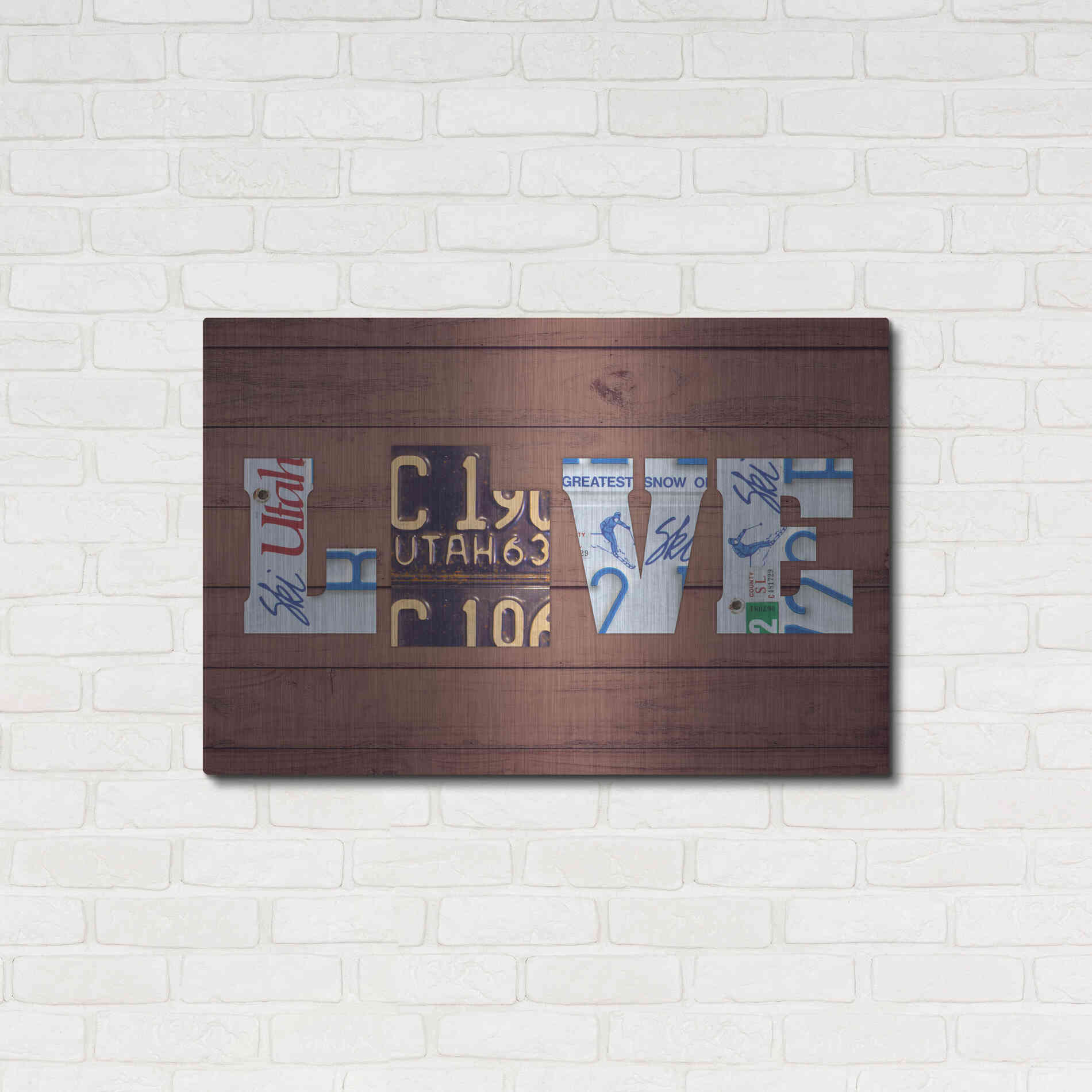 Luxe Metal Art 'UT State Love' by Design Turnpike, Metal Wall Art,36x24