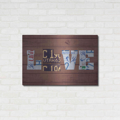 Luxe Metal Art 'UT State Love' by Design Turnpike, Metal Wall Art,36x24