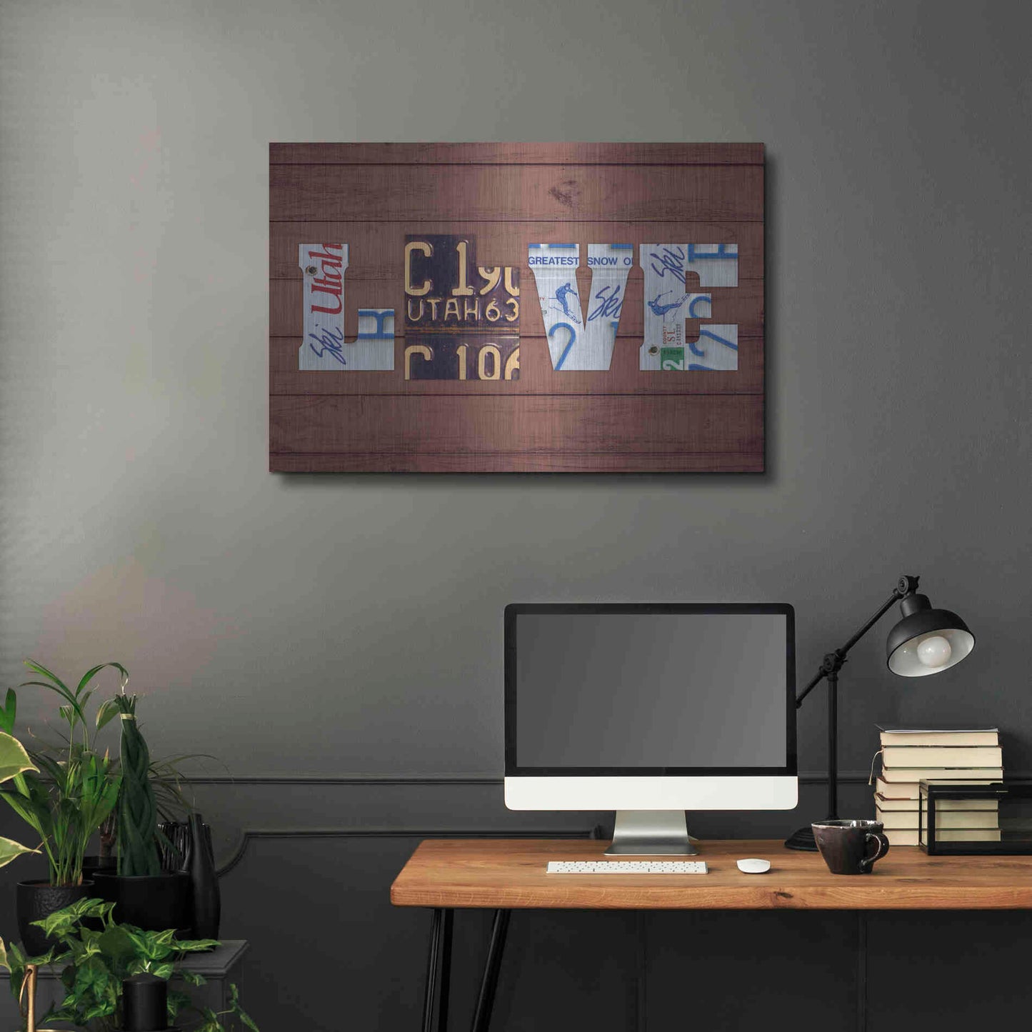 Luxe Metal Art 'UT State Love' by Design Turnpike, Metal Wall Art,36x24
