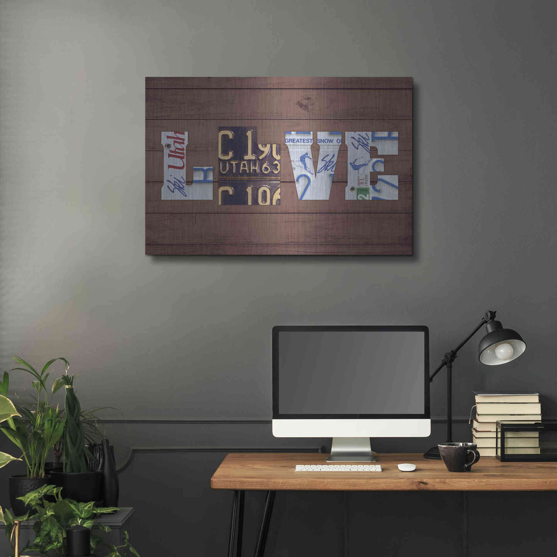 Luxe Metal Art 'UT State Love' by Design Turnpike, Metal Wall Art,36x24