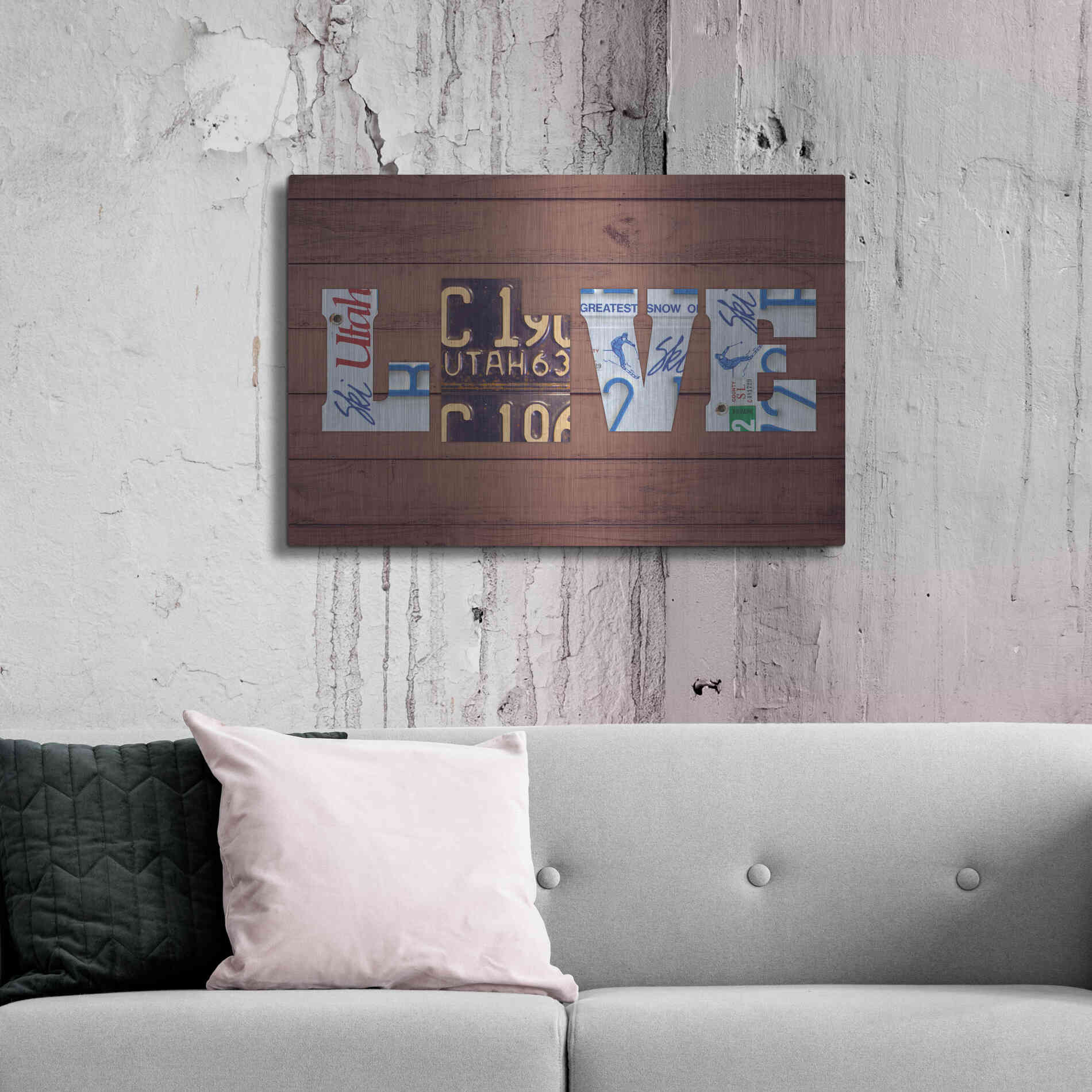 Luxe Metal Art 'UT State Love' by Design Turnpike, Metal Wall Art,36x24