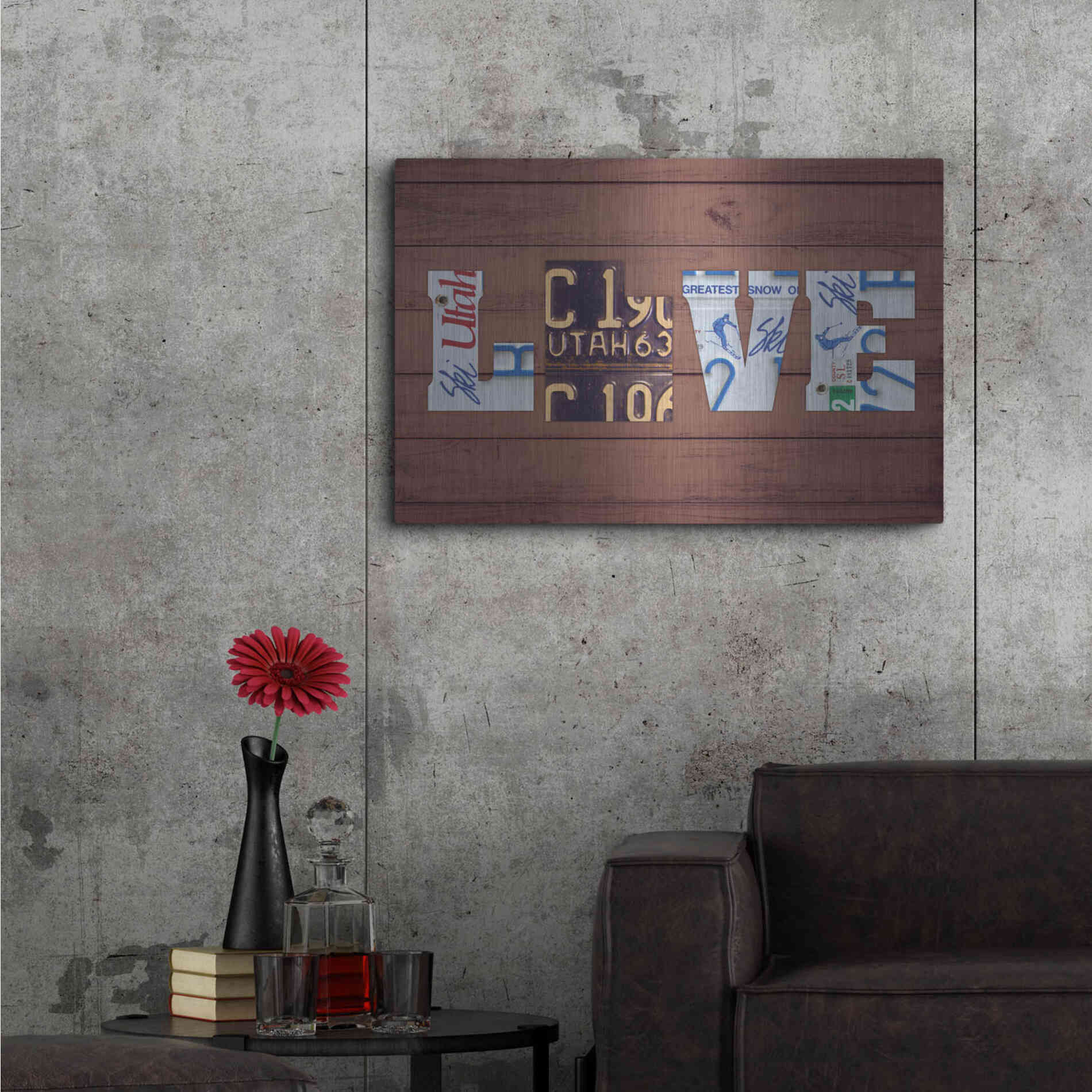 Luxe Metal Art 'UT State Love' by Design Turnpike, Metal Wall Art,36x24