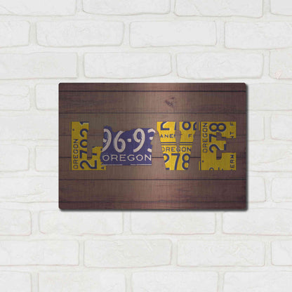 Luxe Metal Art 'OR State Love' by Design Turnpike, Metal Wall Art,16x12