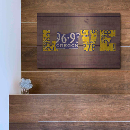 Luxe Metal Art 'OR State Love' by Design Turnpike, Metal Wall Art,16x12