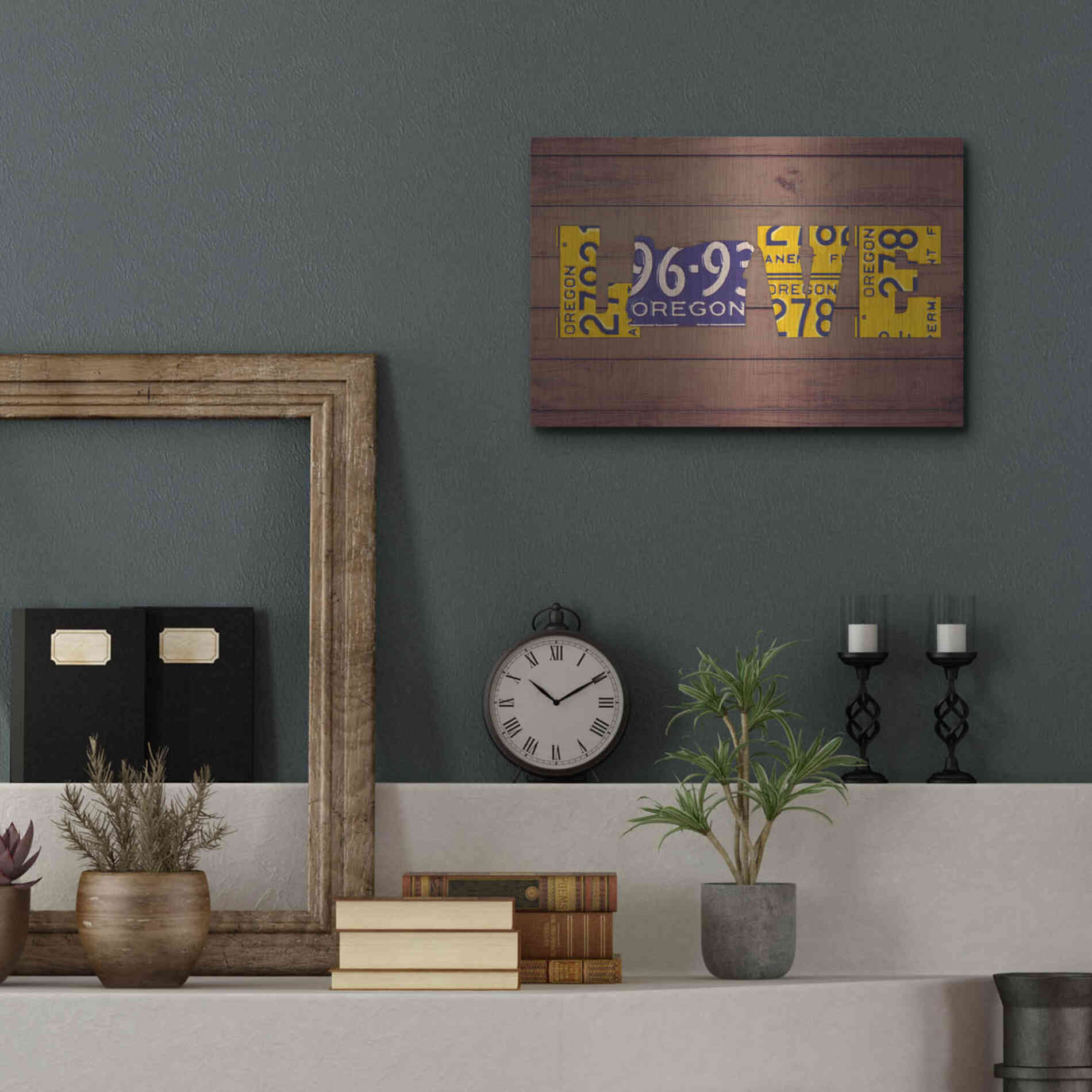 Luxe Metal Art 'OR State Love' by Design Turnpike, Metal Wall Art,16x12