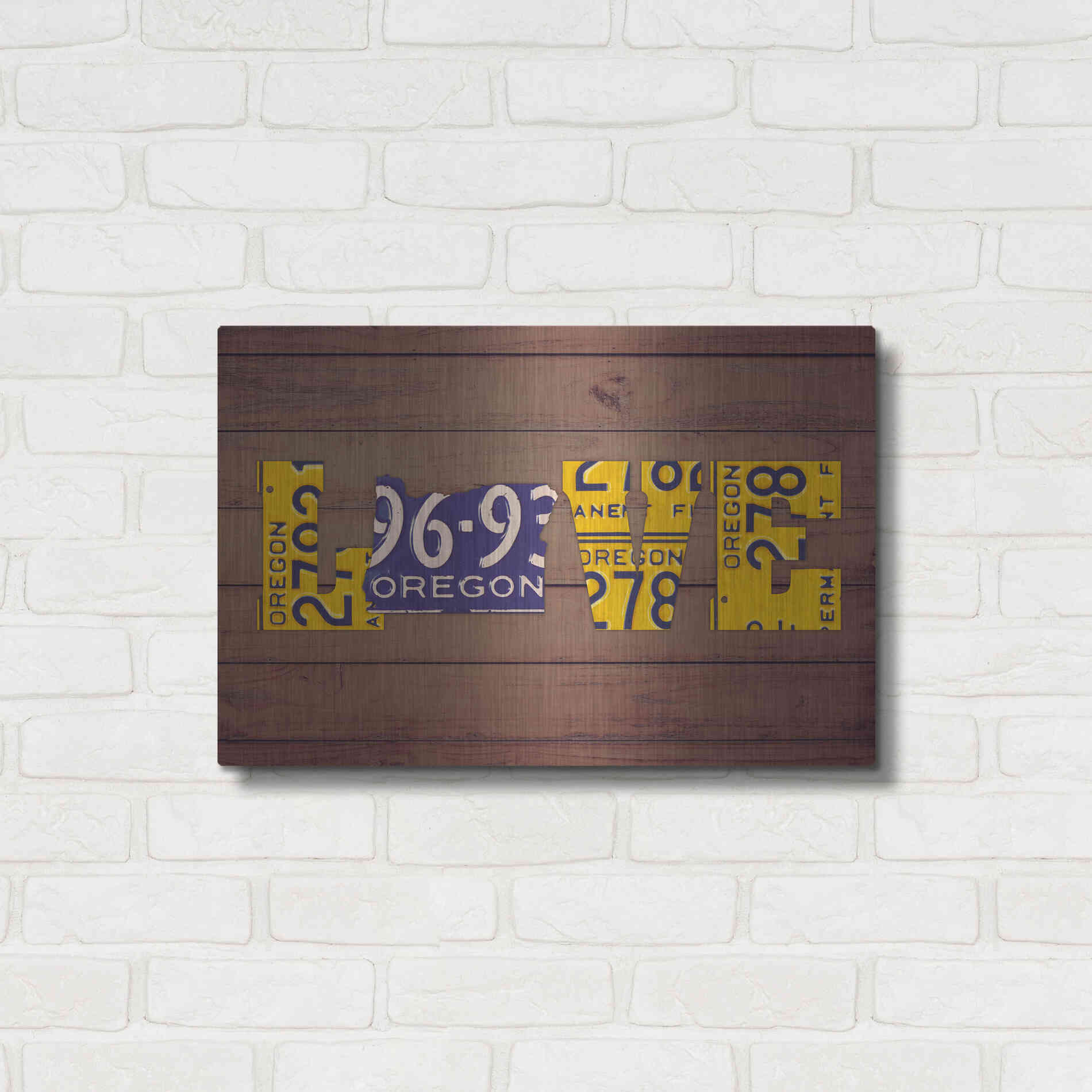 Luxe Metal Art 'OR State Love' by Design Turnpike, Metal Wall Art,24x16