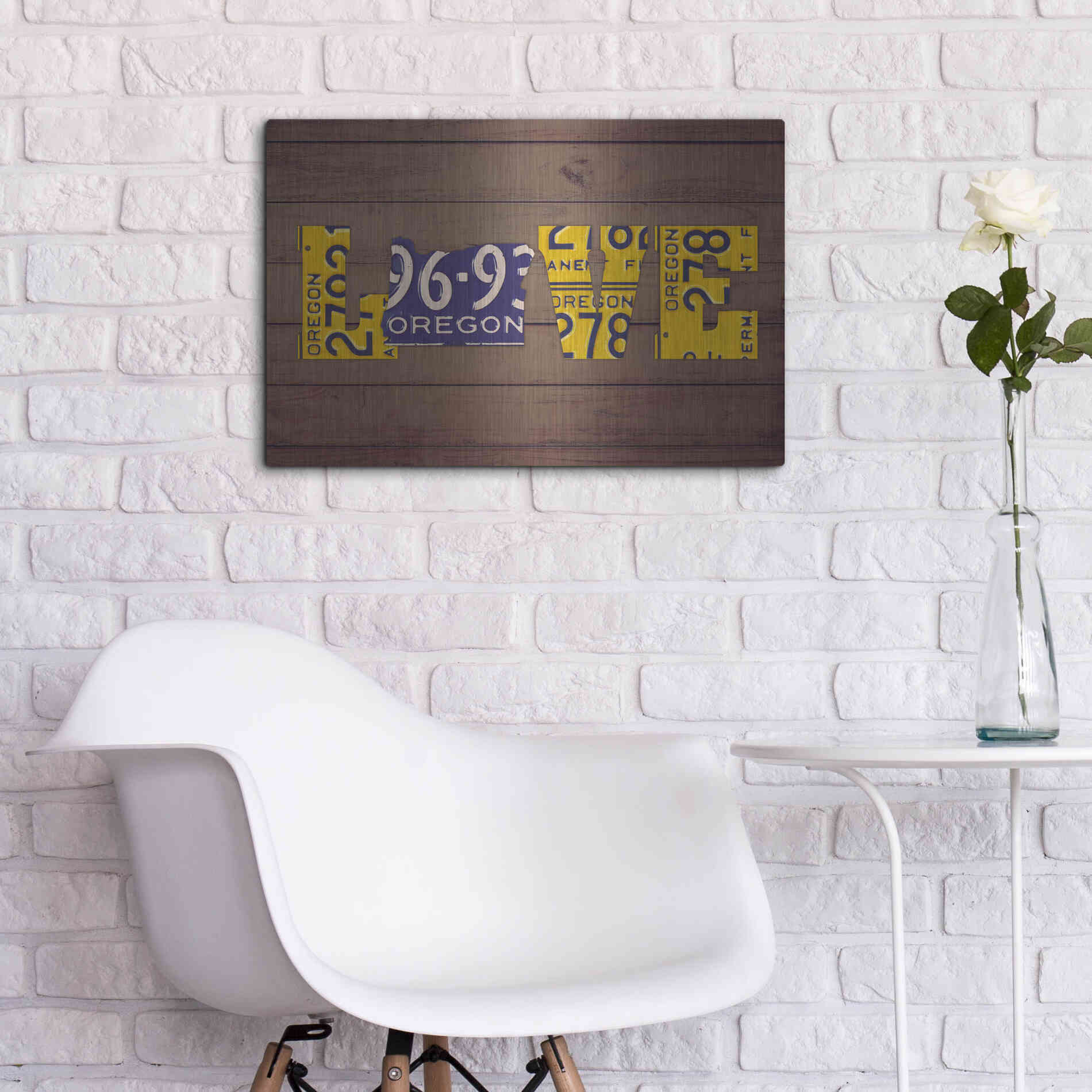 Luxe Metal Art 'OR State Love' by Design Turnpike, Metal Wall Art,24x16