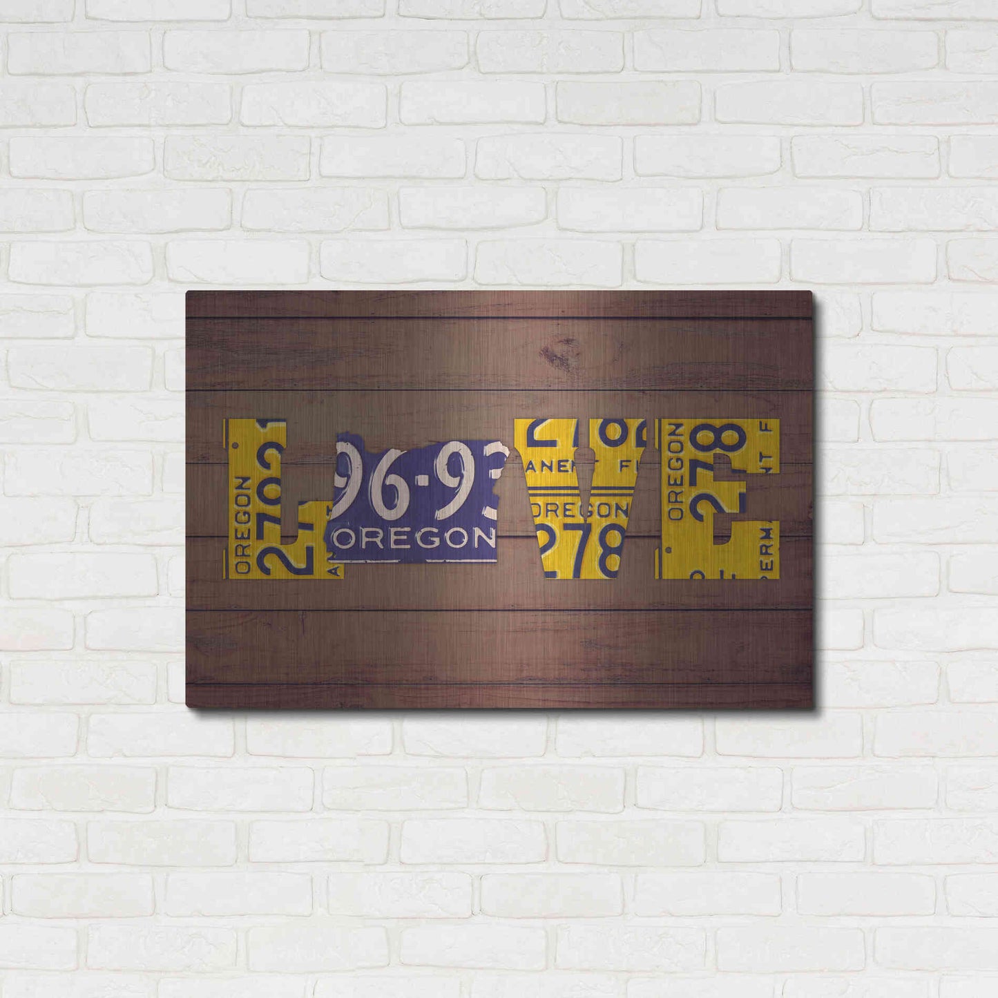 Luxe Metal Art 'OR State Love' by Design Turnpike, Metal Wall Art,36x24