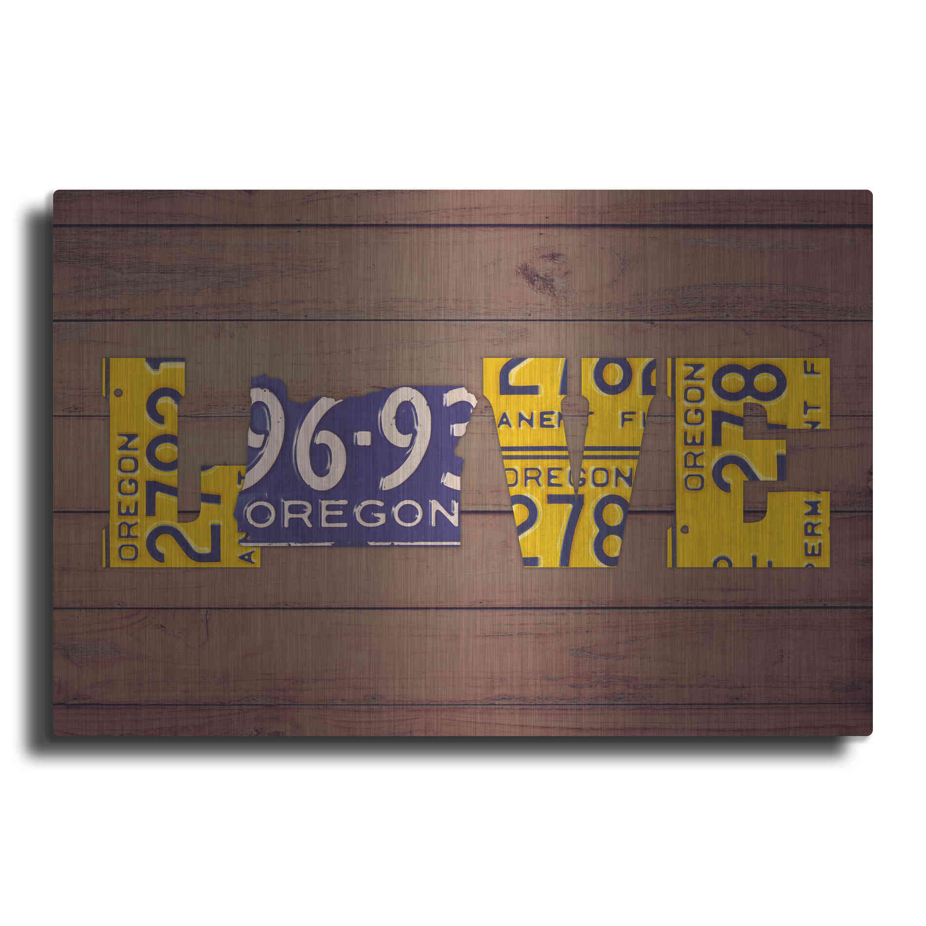 Luxe Metal Art 'OR State Love' by Design Turnpike, Metal Wall Art