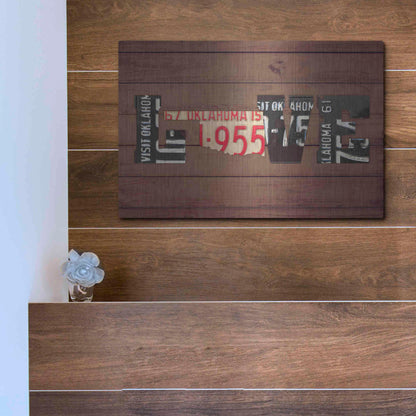 Luxe Metal Art 'OK State Love' by Design Turnpike, Metal Wall Art,16x12