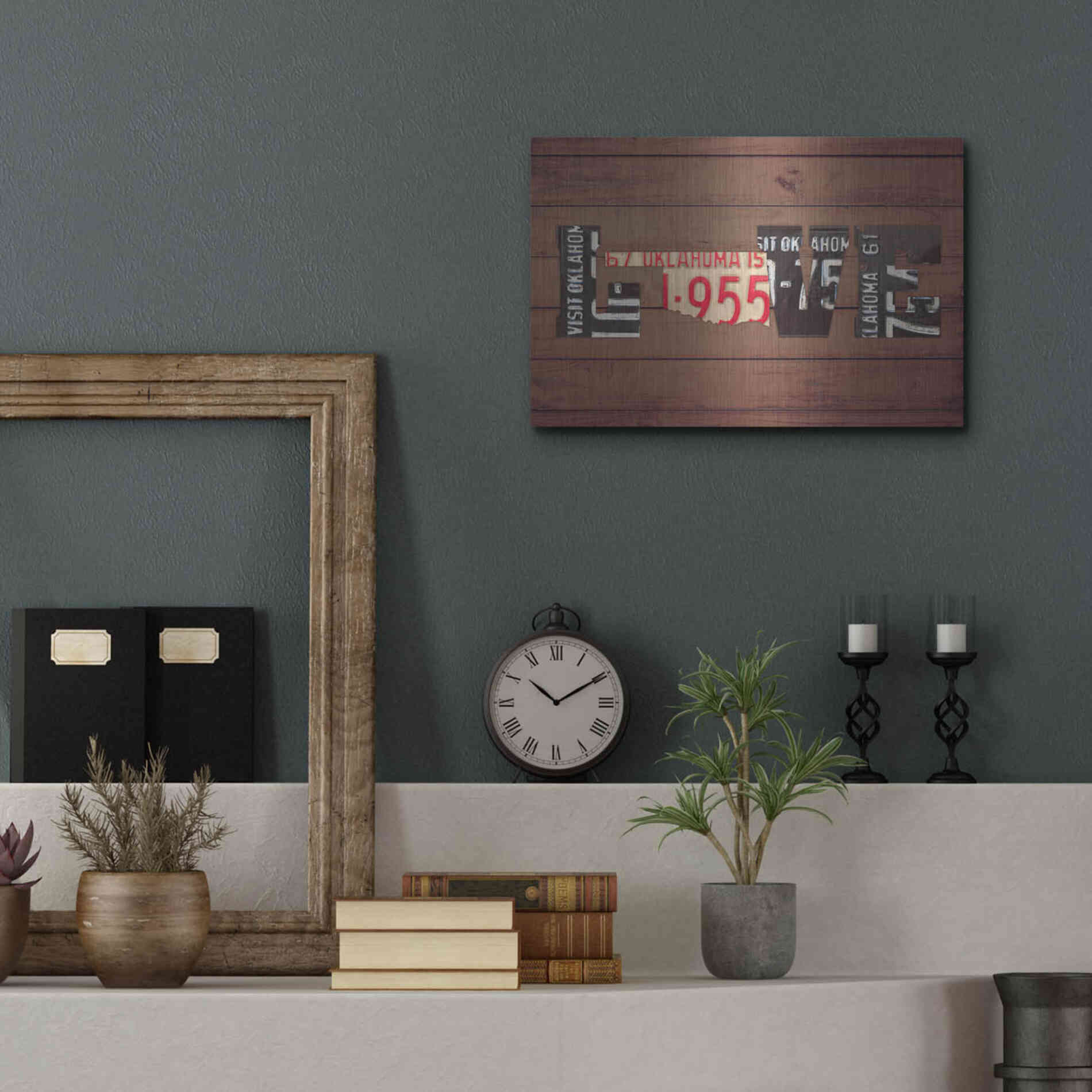 Luxe Metal Art 'OK State Love' by Design Turnpike, Metal Wall Art,16x12