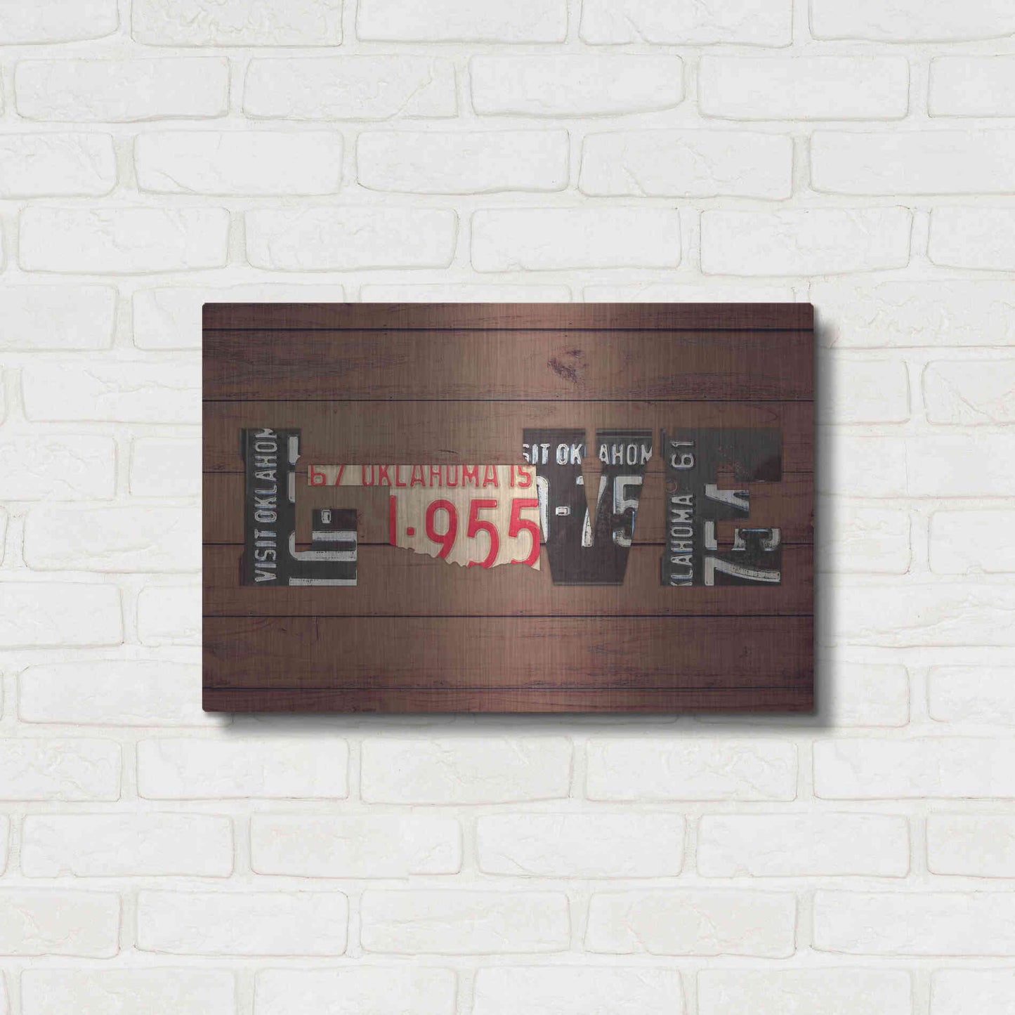 Luxe Metal Art 'OK State Love' by Design Turnpike, Metal Wall Art,24x16