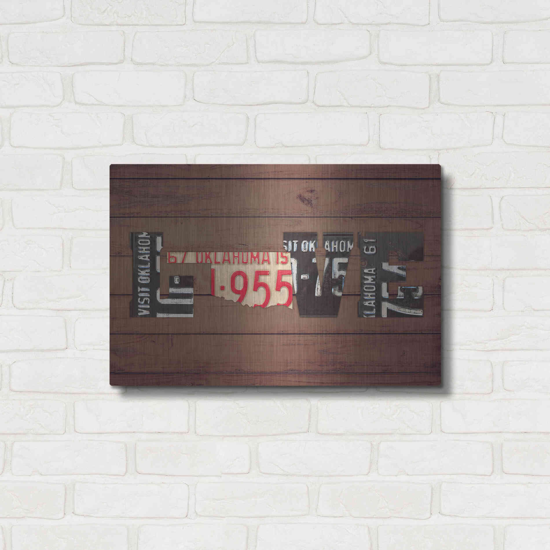 Luxe Metal Art 'OK State Love' by Design Turnpike, Metal Wall Art,24x16
