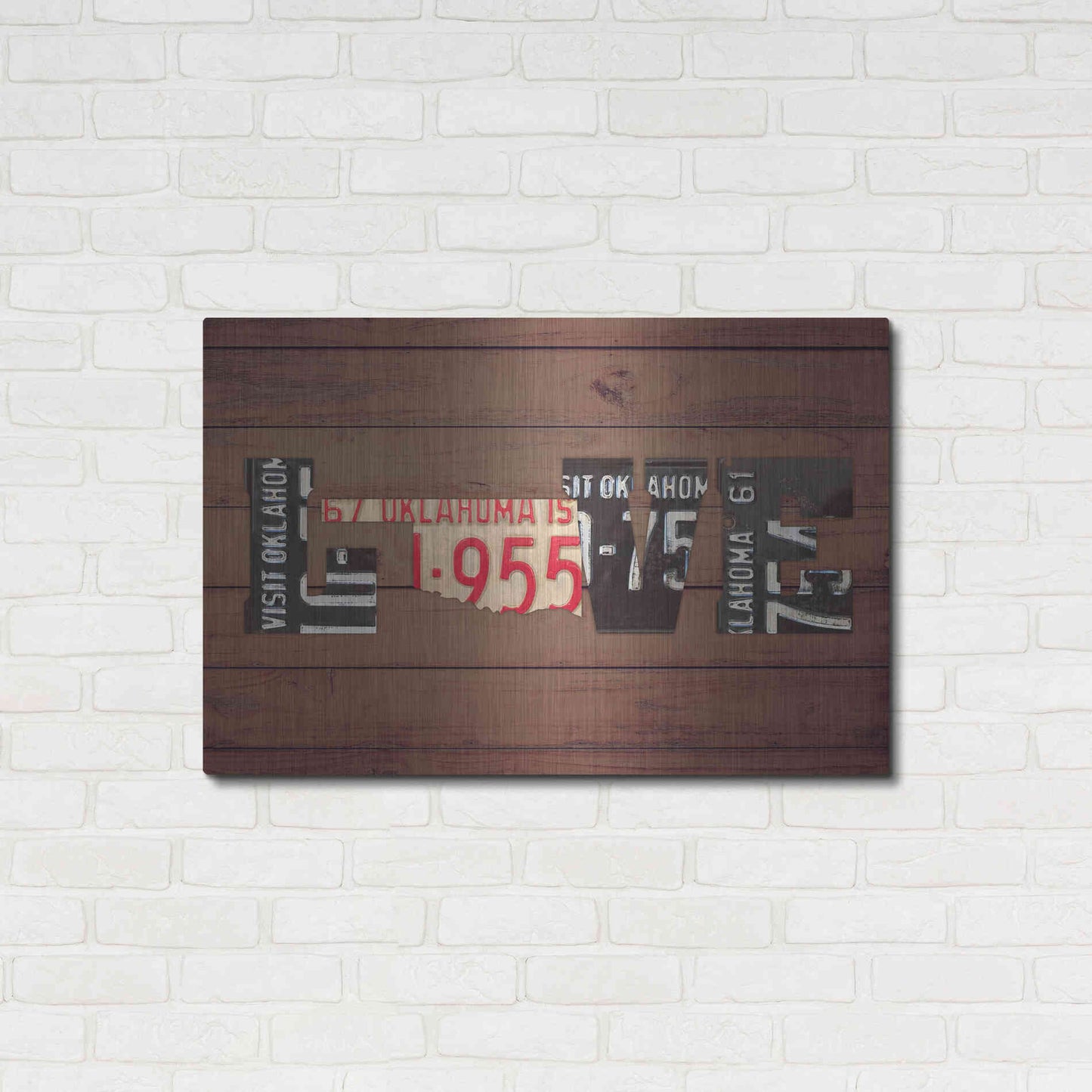 Luxe Metal Art 'OK State Love' by Design Turnpike, Metal Wall Art,36x24