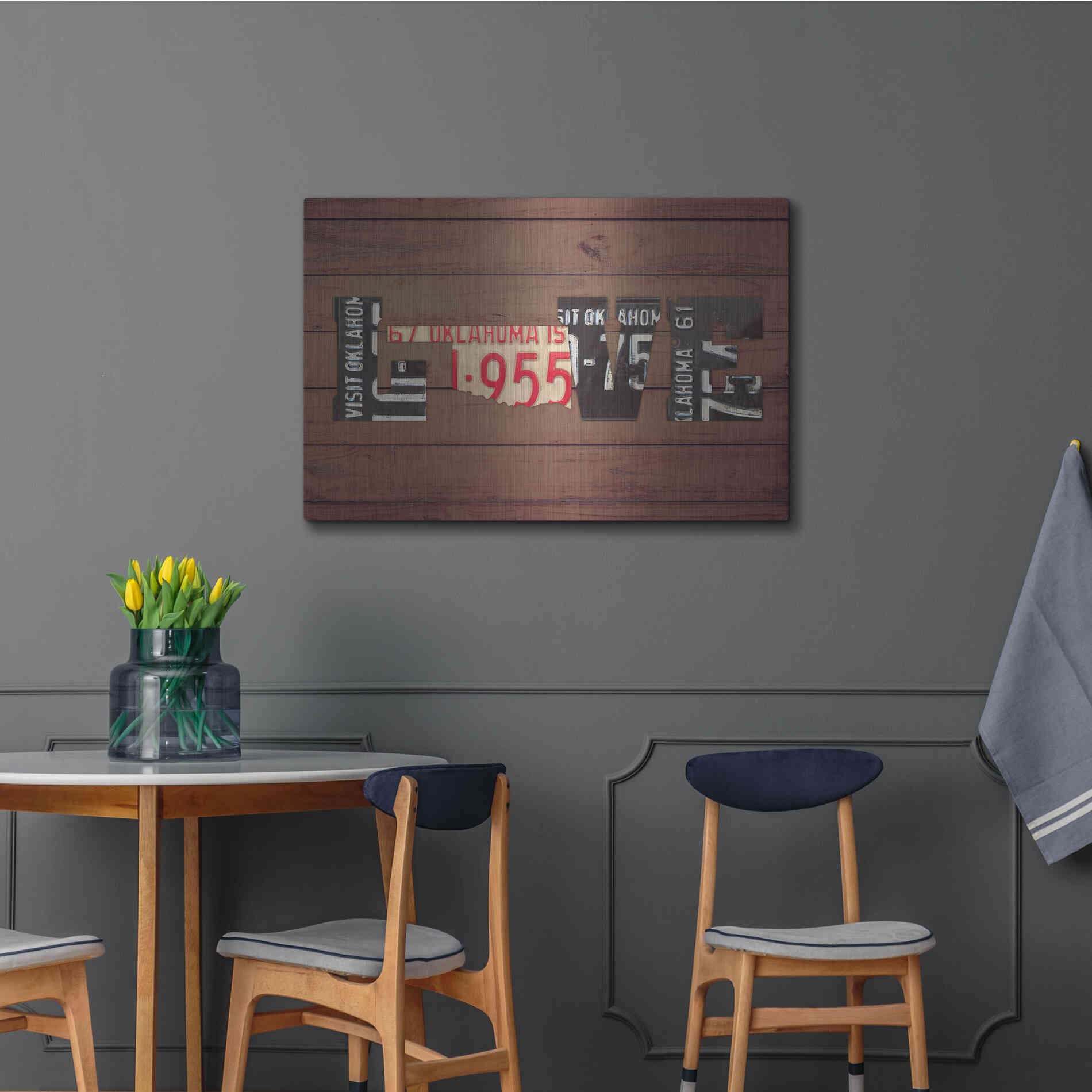Luxe Metal Art 'OK State Love' by Design Turnpike, Metal Wall Art,36x24