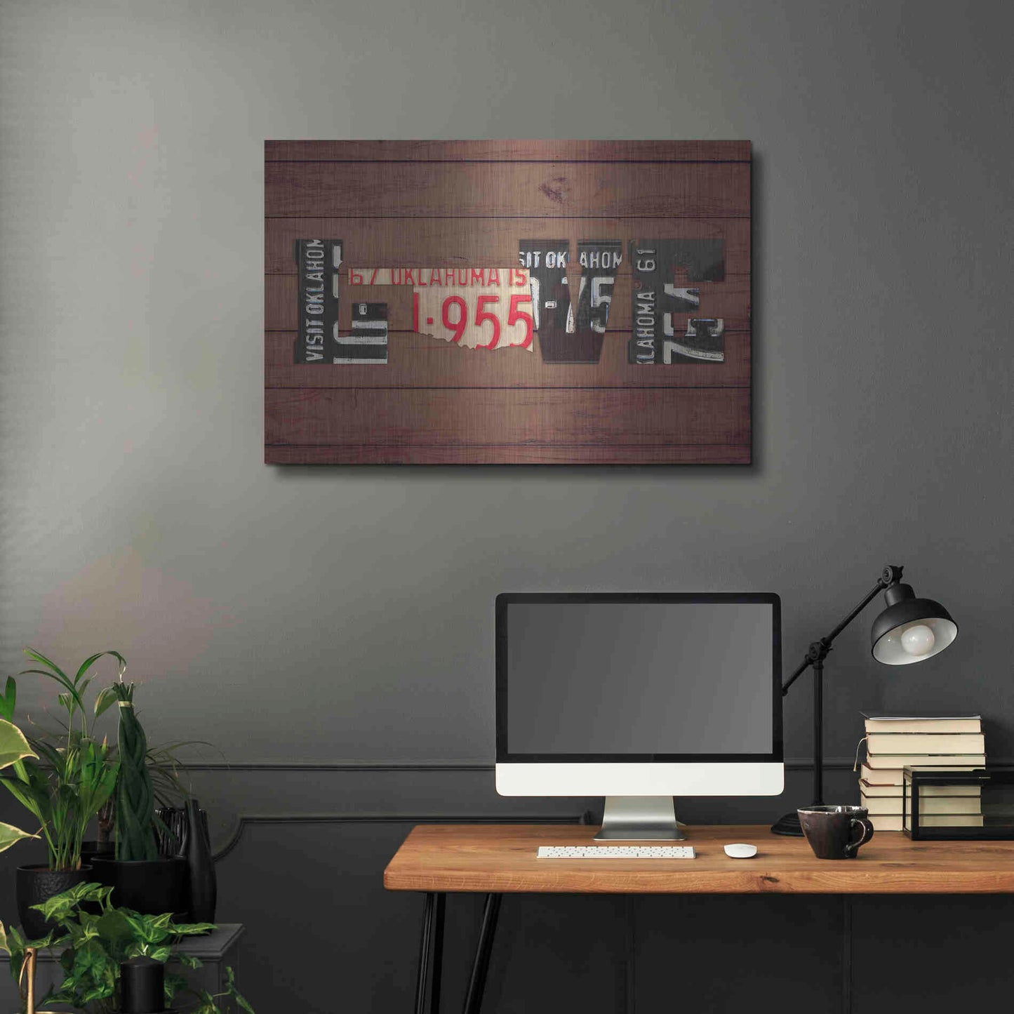Luxe Metal Art 'OK State Love' by Design Turnpike, Metal Wall Art,36x24