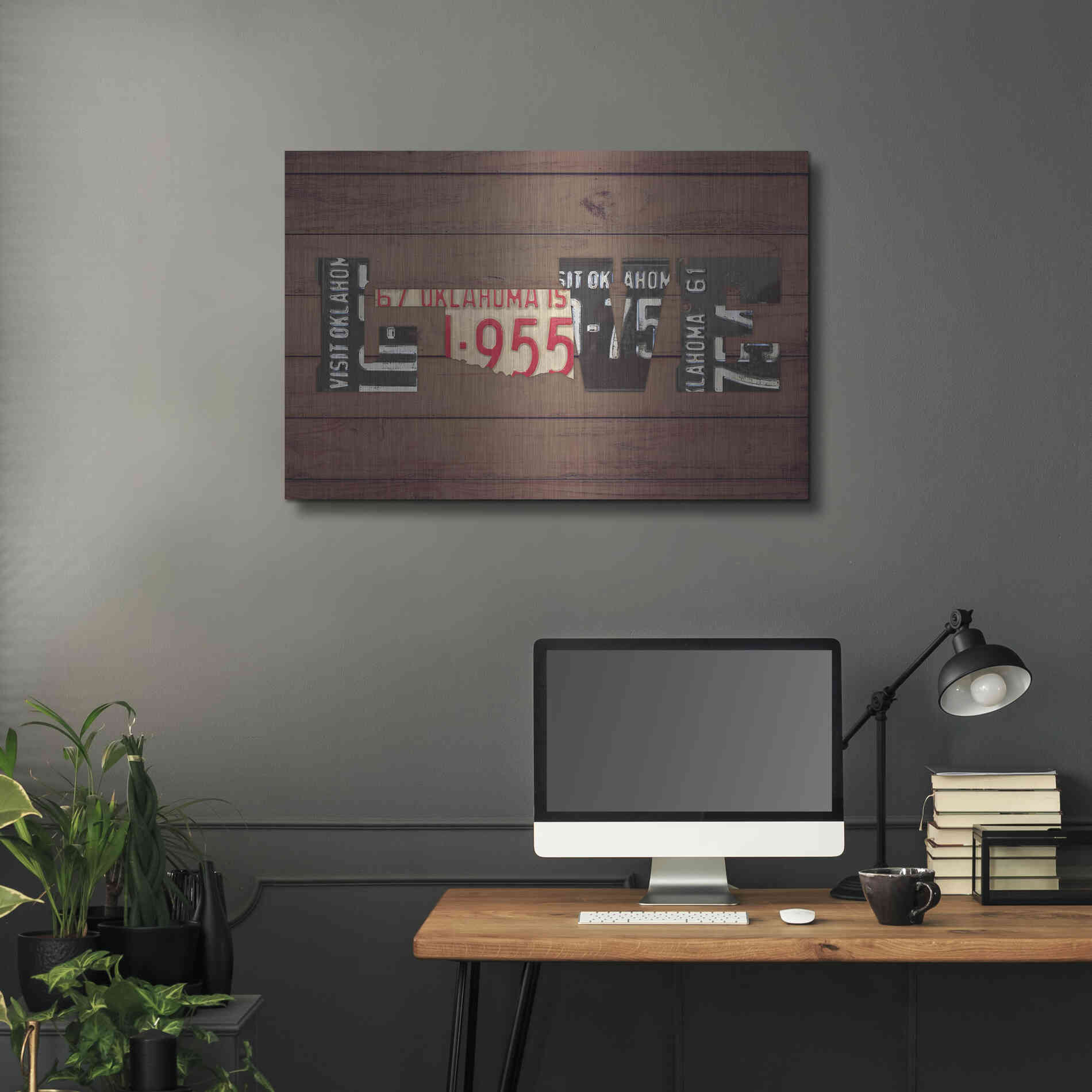 Luxe Metal Art 'OK State Love' by Design Turnpike, Metal Wall Art,36x24