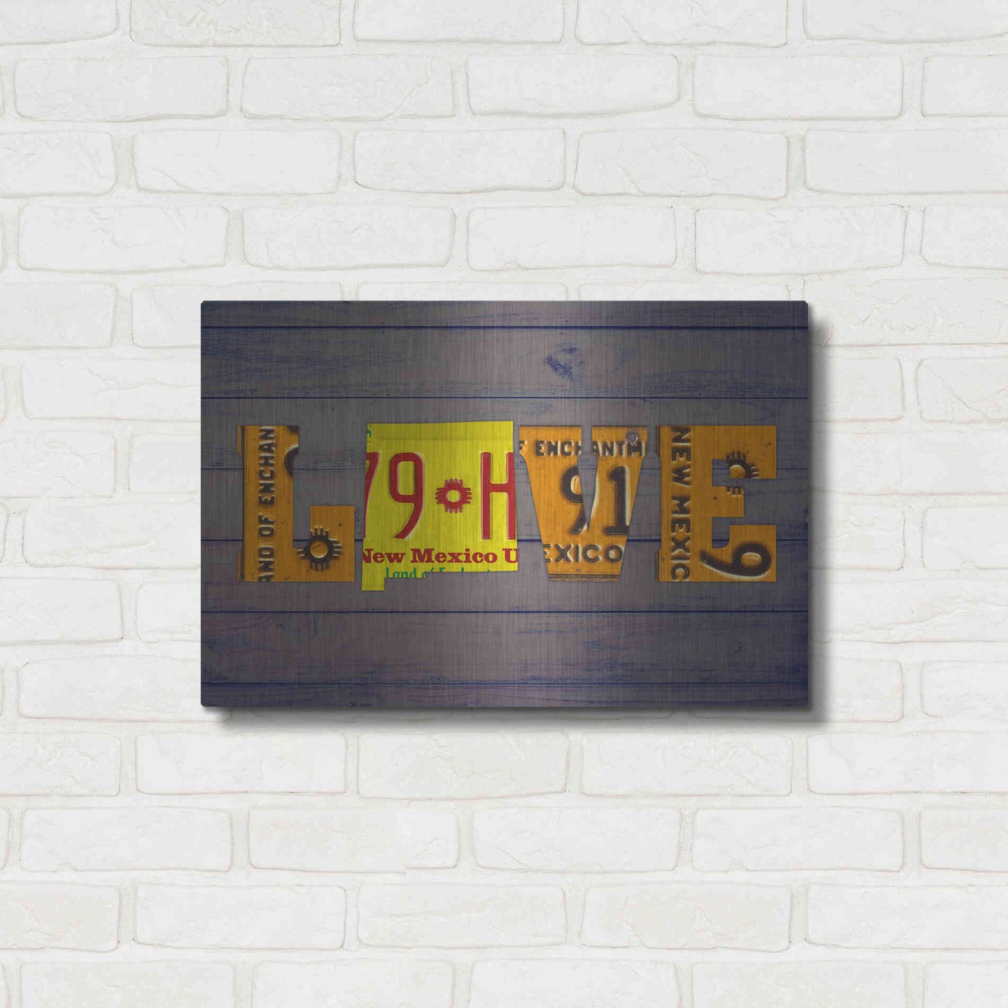 Luxe Metal Art 'NM State Love' by Design Turnpike, Metal Wall Art,24x16