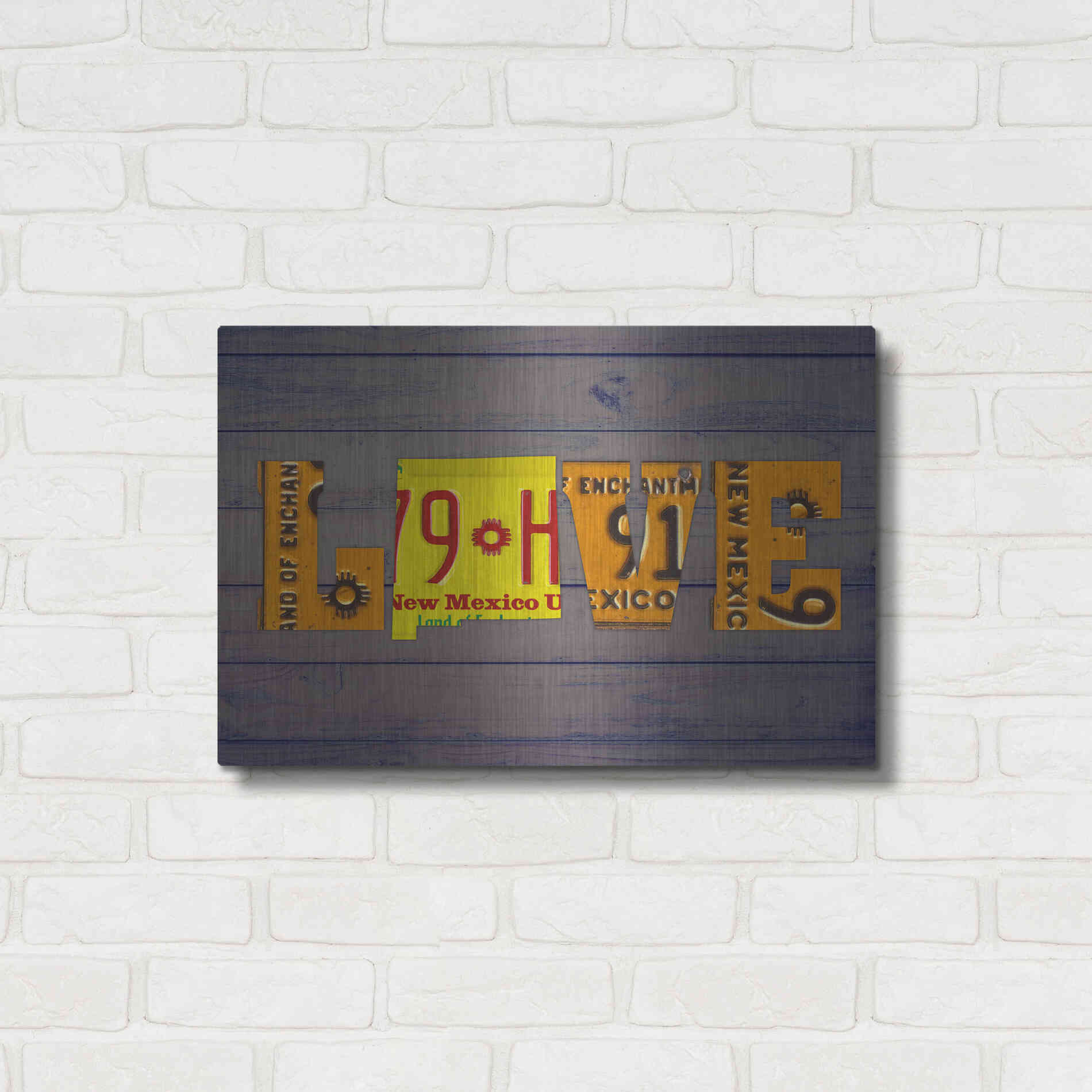 Luxe Metal Art 'NM State Love' by Design Turnpike, Metal Wall Art,24x16
