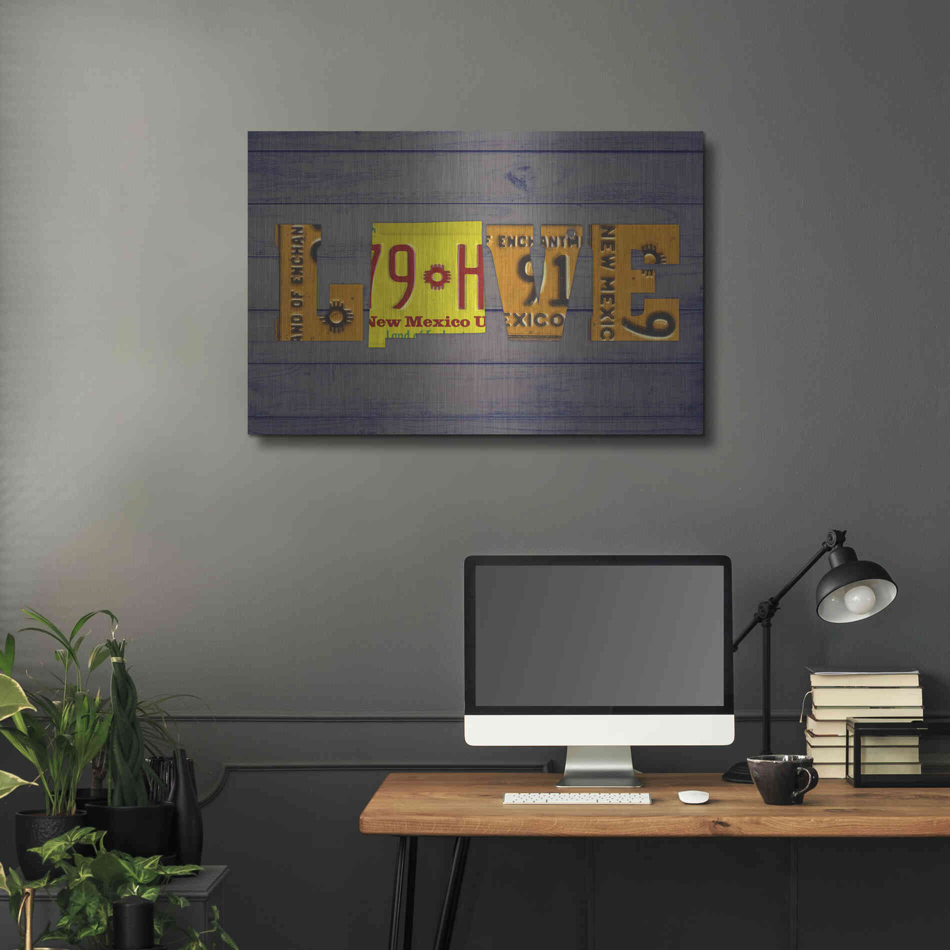 Luxe Metal Art 'NM State Love' by Design Turnpike, Metal Wall Art,36x24