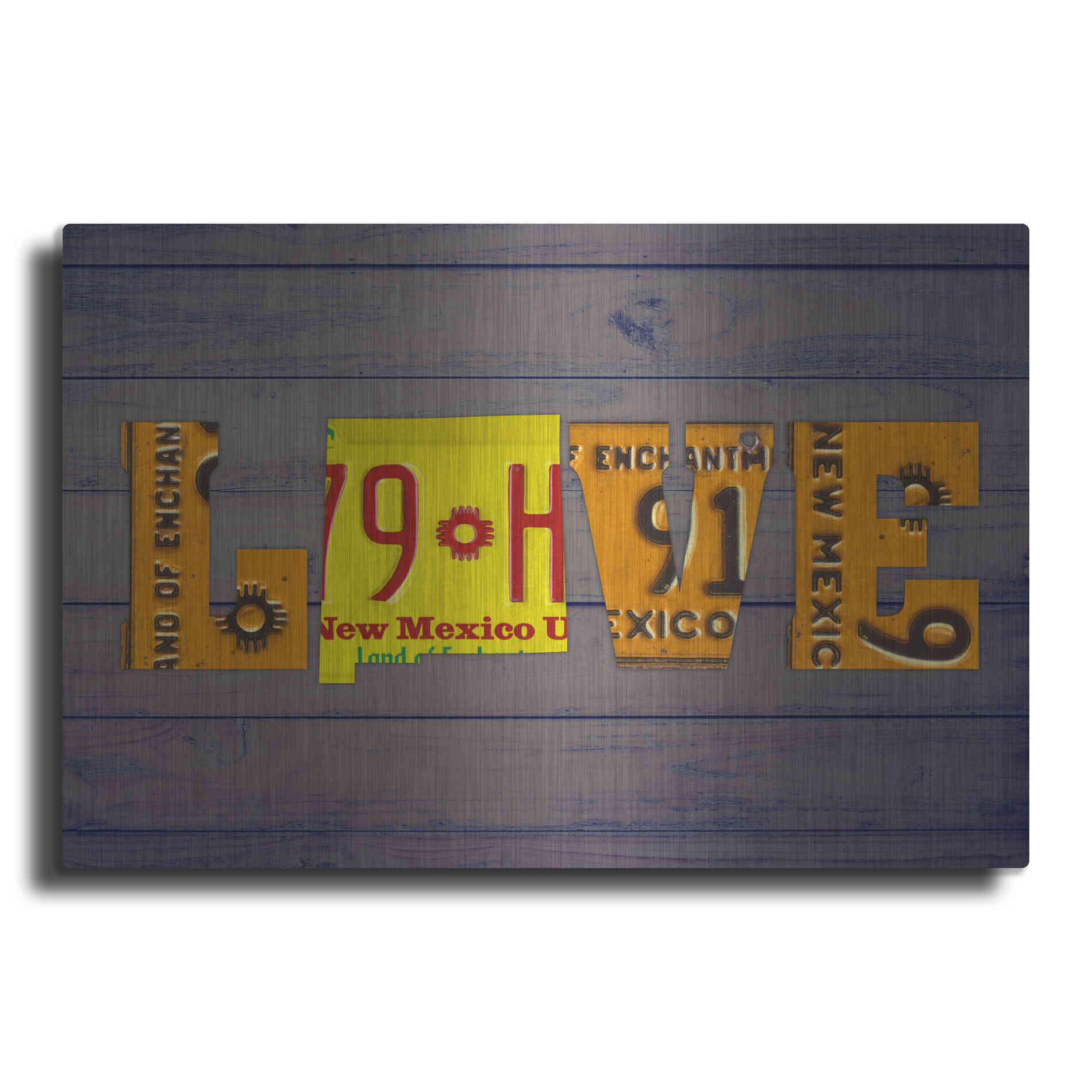 Luxe Metal Art 'NM State Love' by Design Turnpike, Metal Wall Art