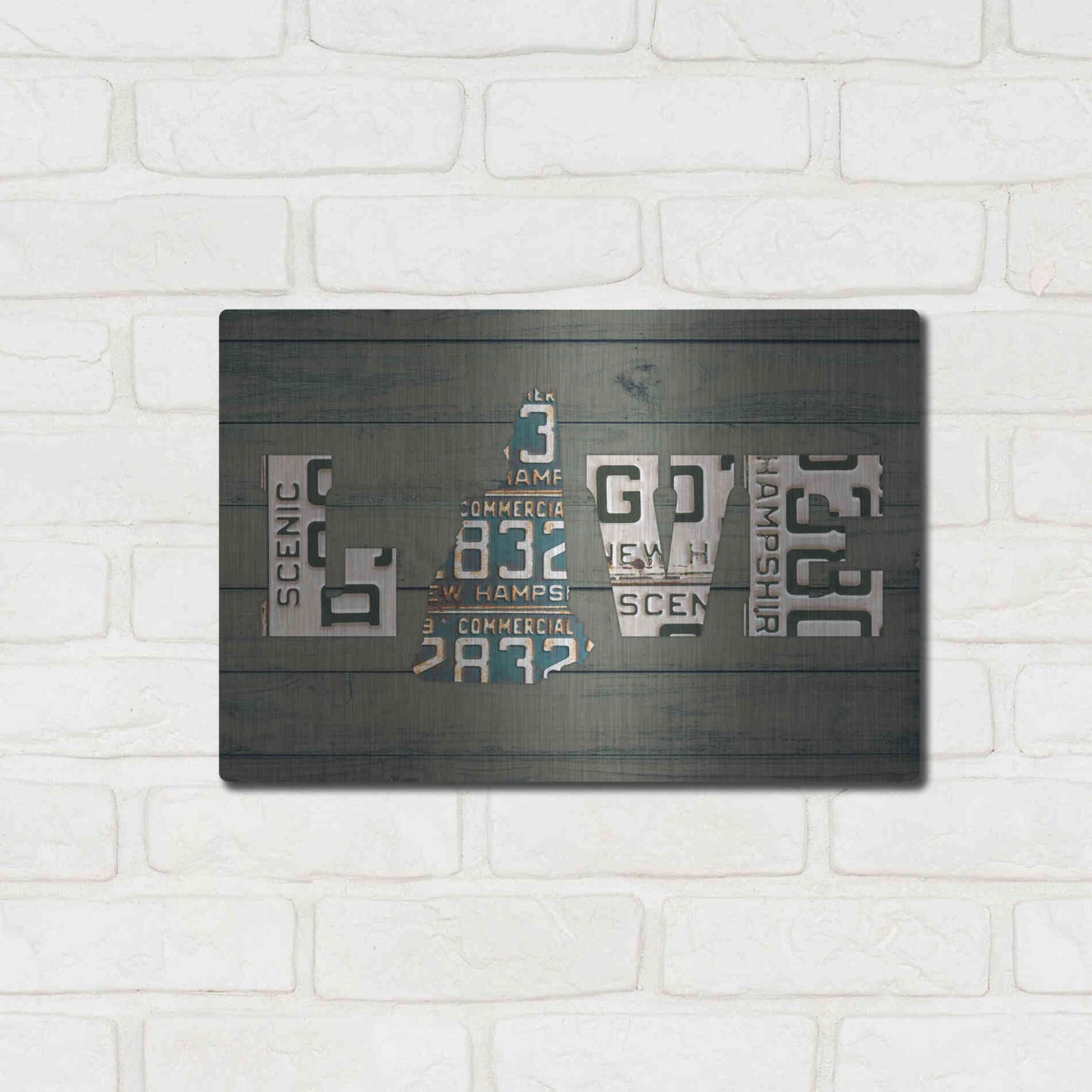 Luxe Metal Art 'NH State Love' by Design Turnpike, Metal Wall Art,16x12