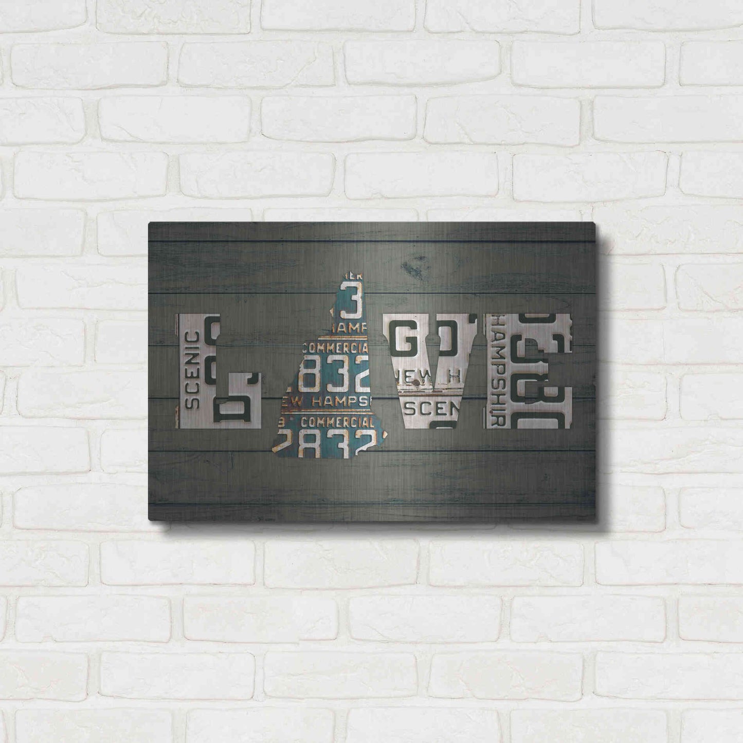 Luxe Metal Art 'NH State Love' by Design Turnpike, Metal Wall Art,24x16