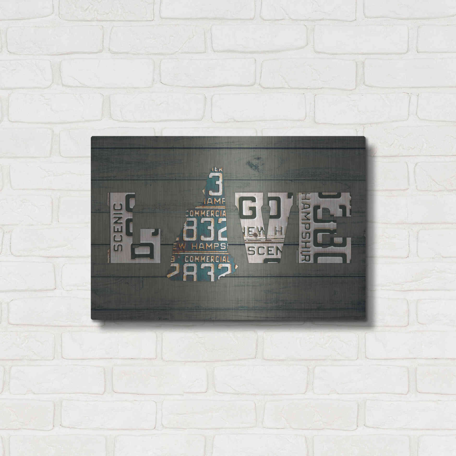Luxe Metal Art 'NH State Love' by Design Turnpike, Metal Wall Art,24x16