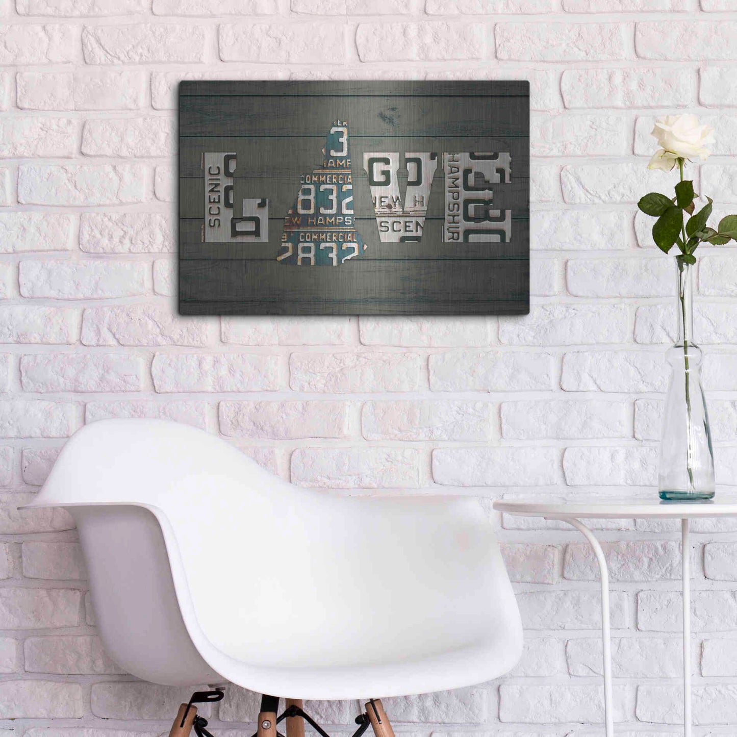 Luxe Metal Art 'NH State Love' by Design Turnpike, Metal Wall Art,24x16