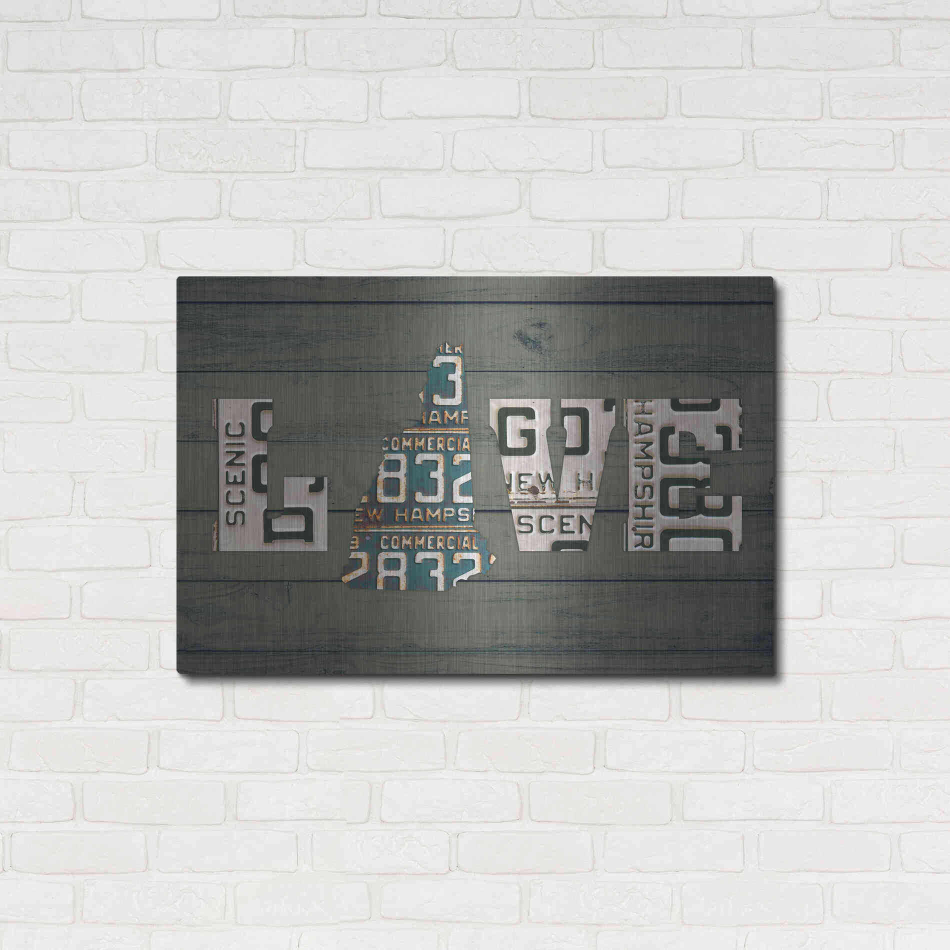 Luxe Metal Art 'NH State Love' by Design Turnpike, Metal Wall Art,36x24