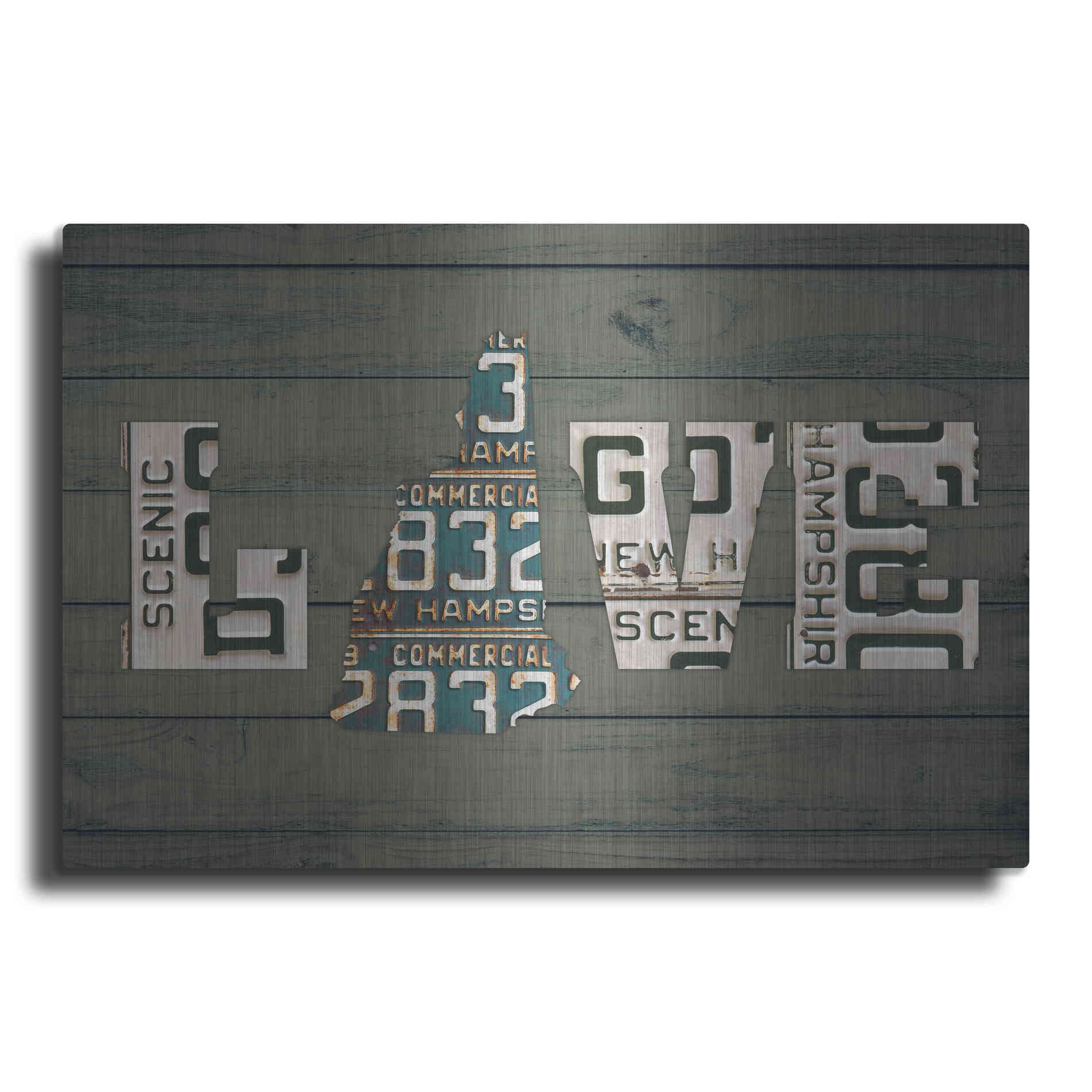 Luxe Metal Art 'NH State Love' by Design Turnpike, Metal Wall Art