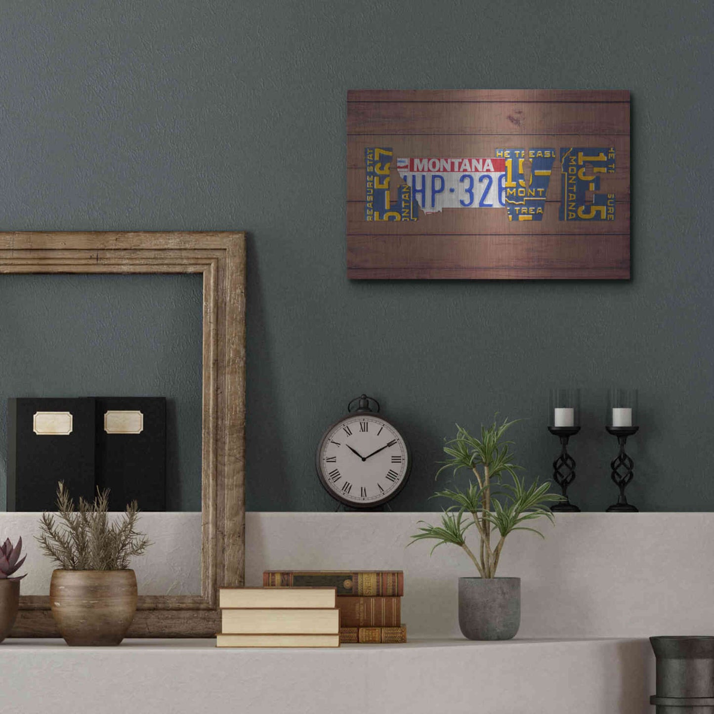 Luxe Metal Art 'MT State Love' by Design Turnpike, Metal Wall Art,16x12