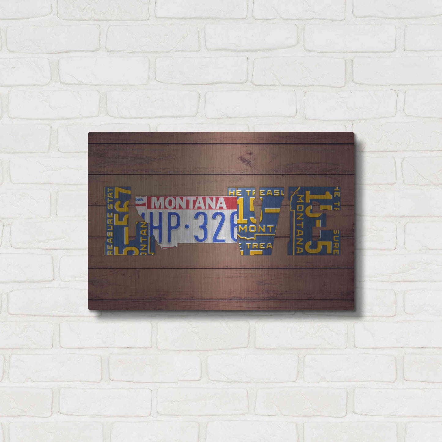 Luxe Metal Art 'MT State Love' by Design Turnpike, Metal Wall Art,24x16