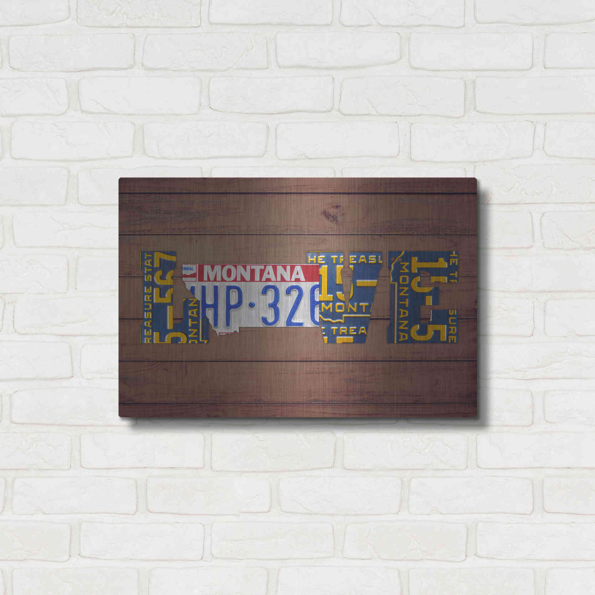 Luxe Metal Art 'MT State Love' by Design Turnpike, Metal Wall Art,24x16