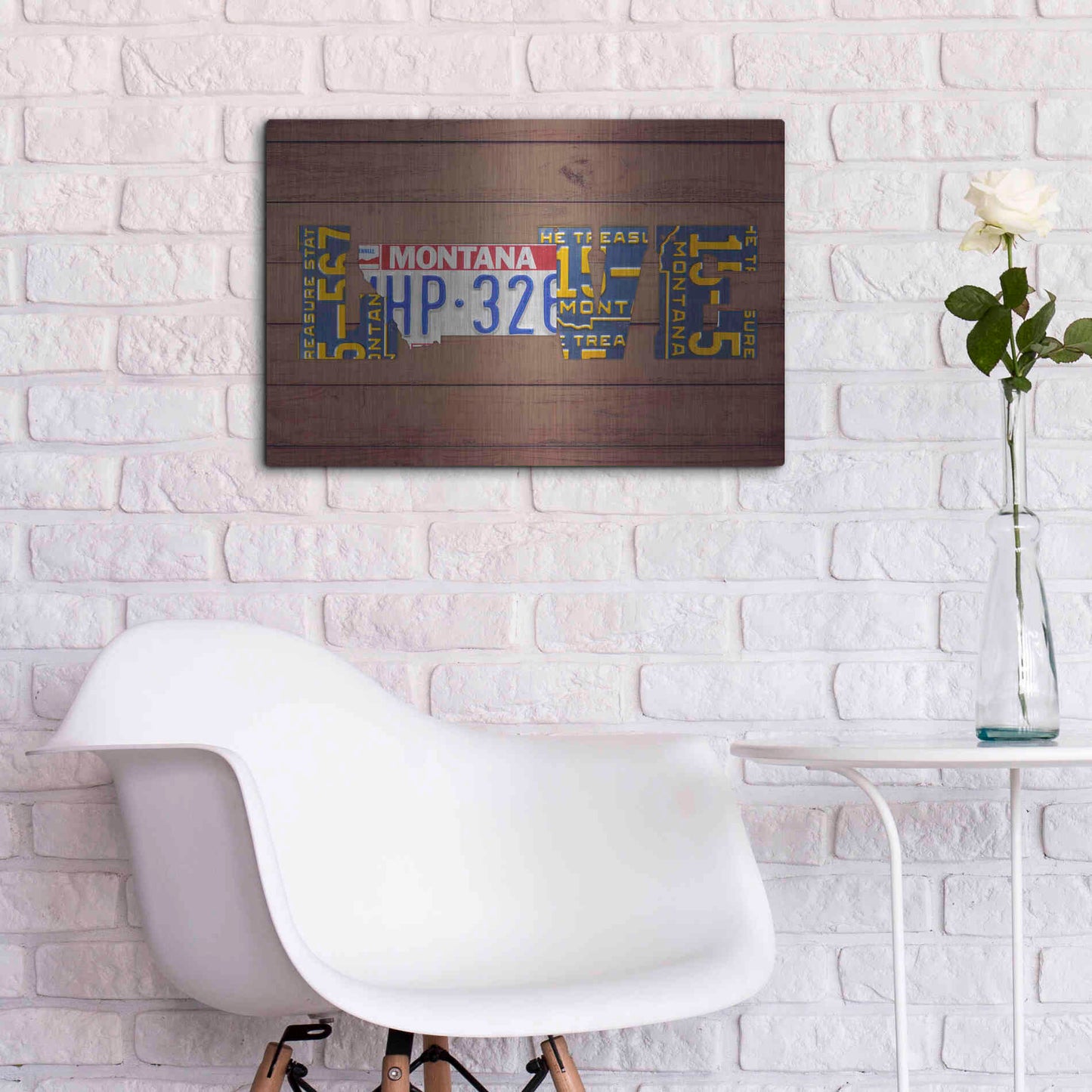 Luxe Metal Art 'MT State Love' by Design Turnpike, Metal Wall Art,24x16