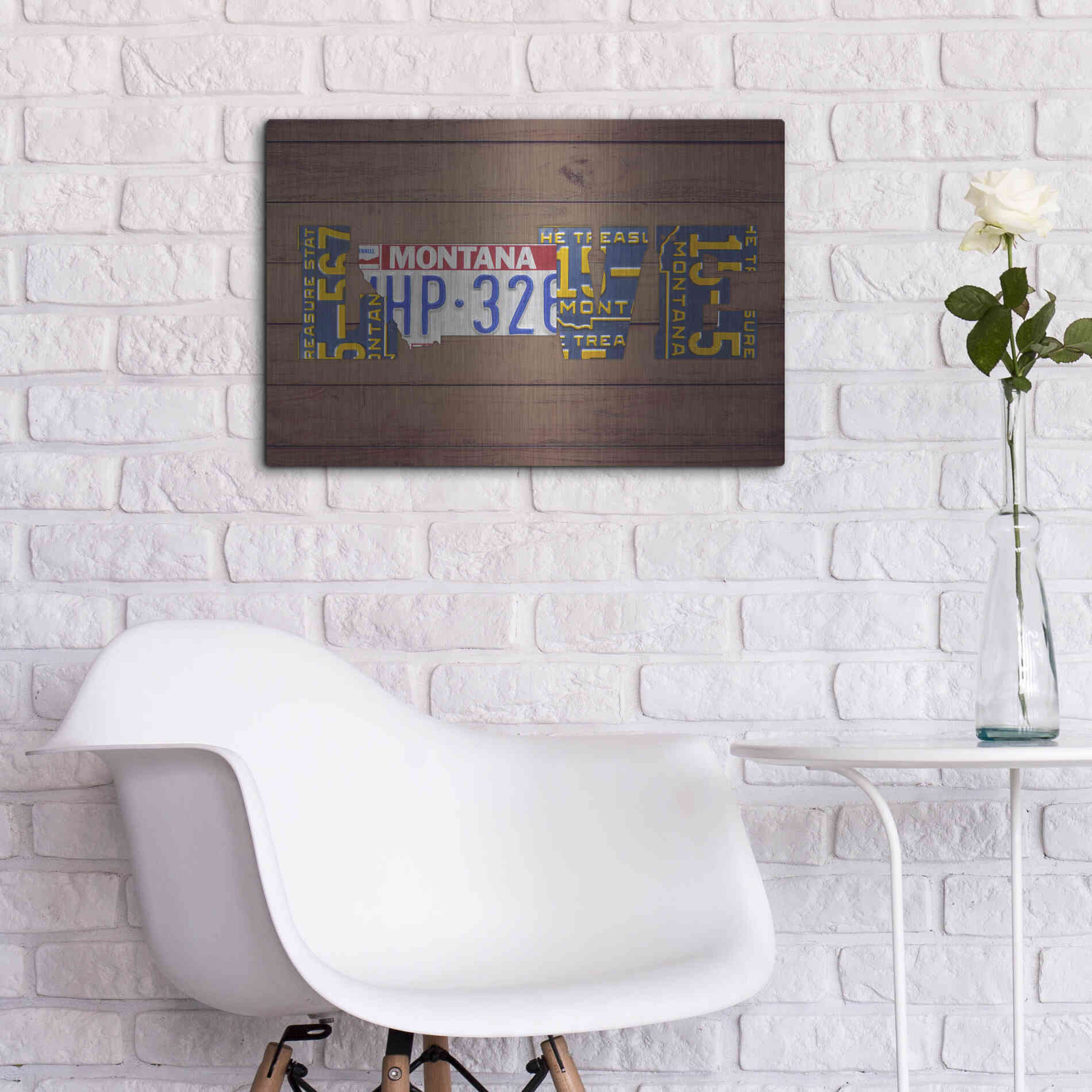 Luxe Metal Art 'MT State Love' by Design Turnpike, Metal Wall Art,24x16