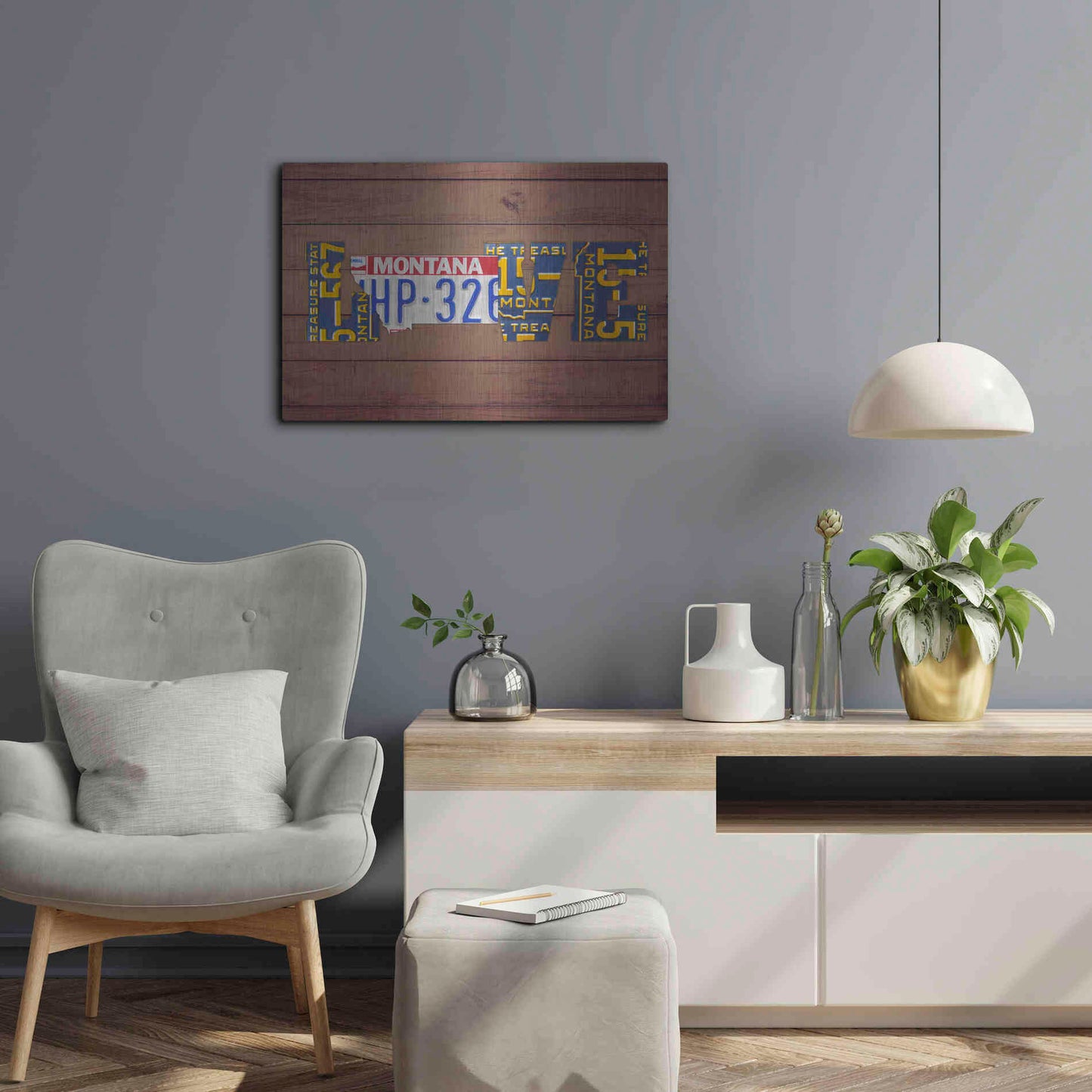 Luxe Metal Art 'MT State Love' by Design Turnpike, Metal Wall Art,24x16