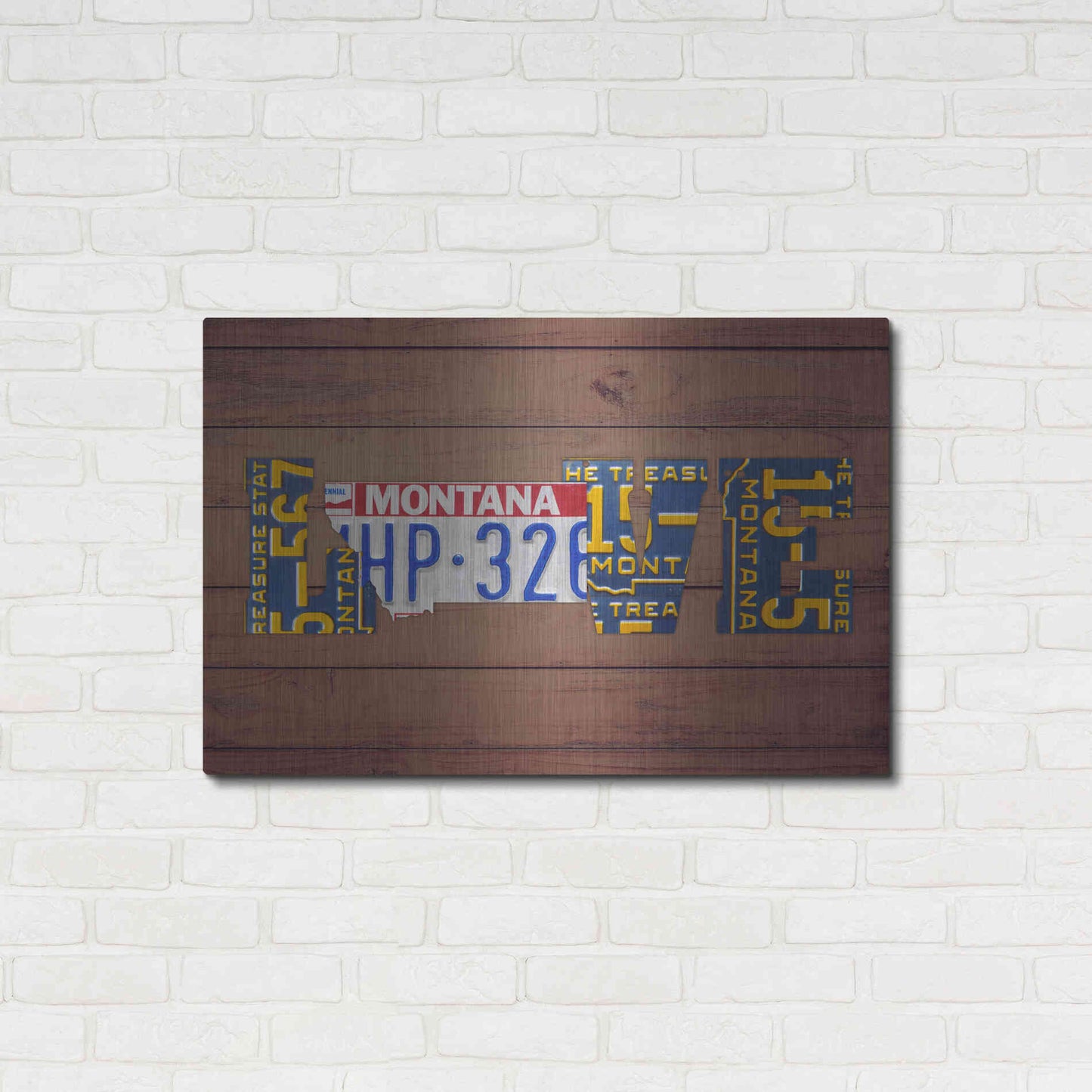 Luxe Metal Art 'MT State Love' by Design Turnpike, Metal Wall Art,36x24