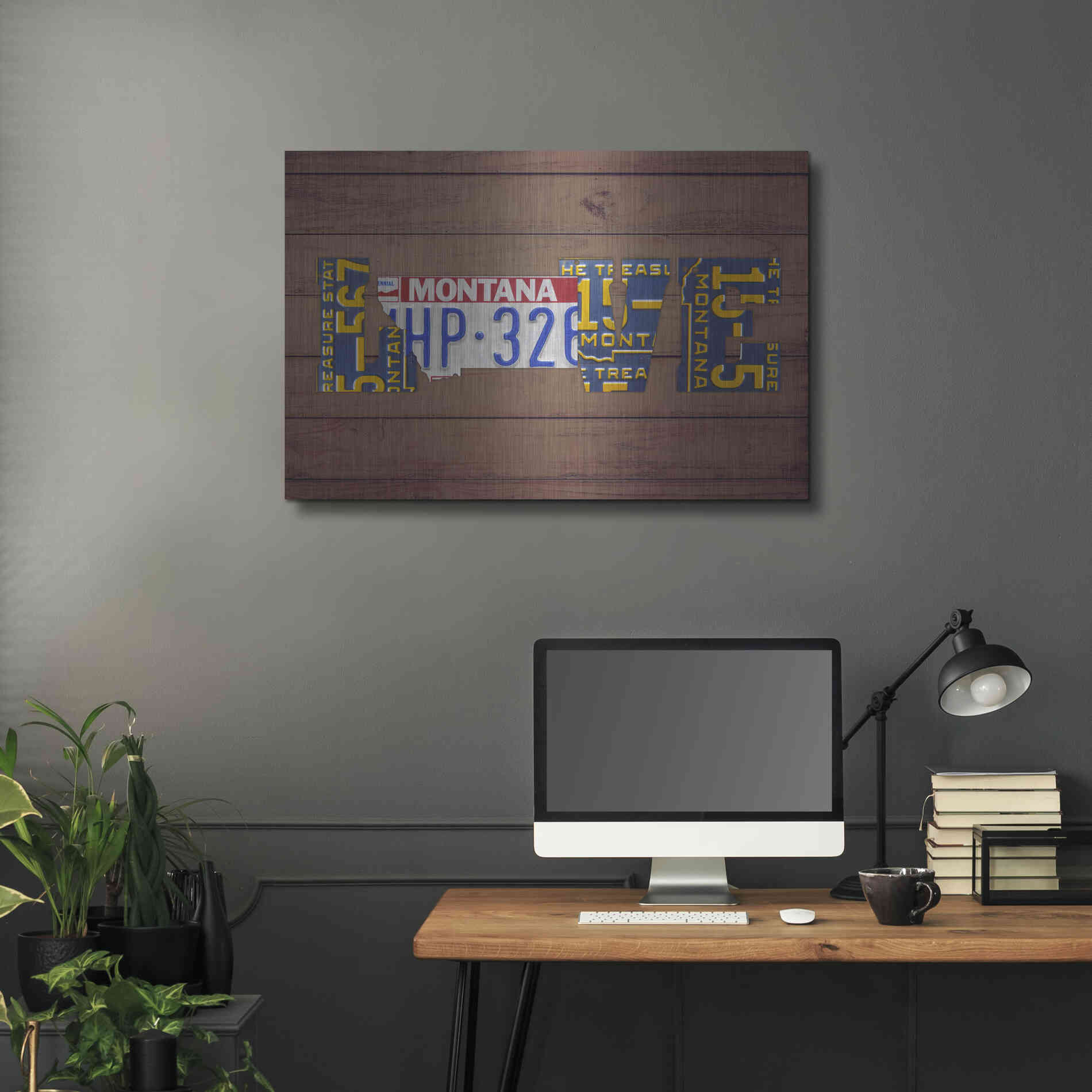 Luxe Metal Art 'MT State Love' by Design Turnpike, Metal Wall Art,36x24