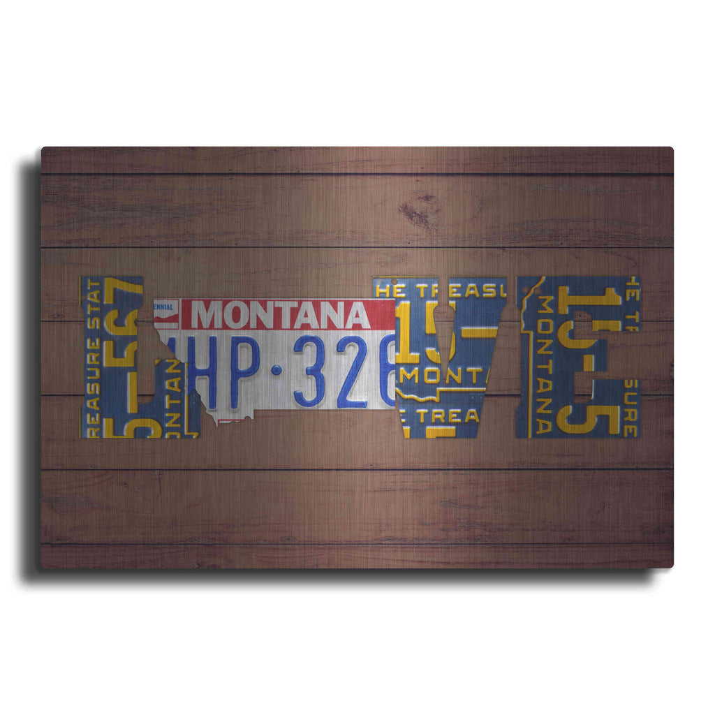 Luxe Metal Art 'MT State Love' by Design Turnpike, Metal Wall Art