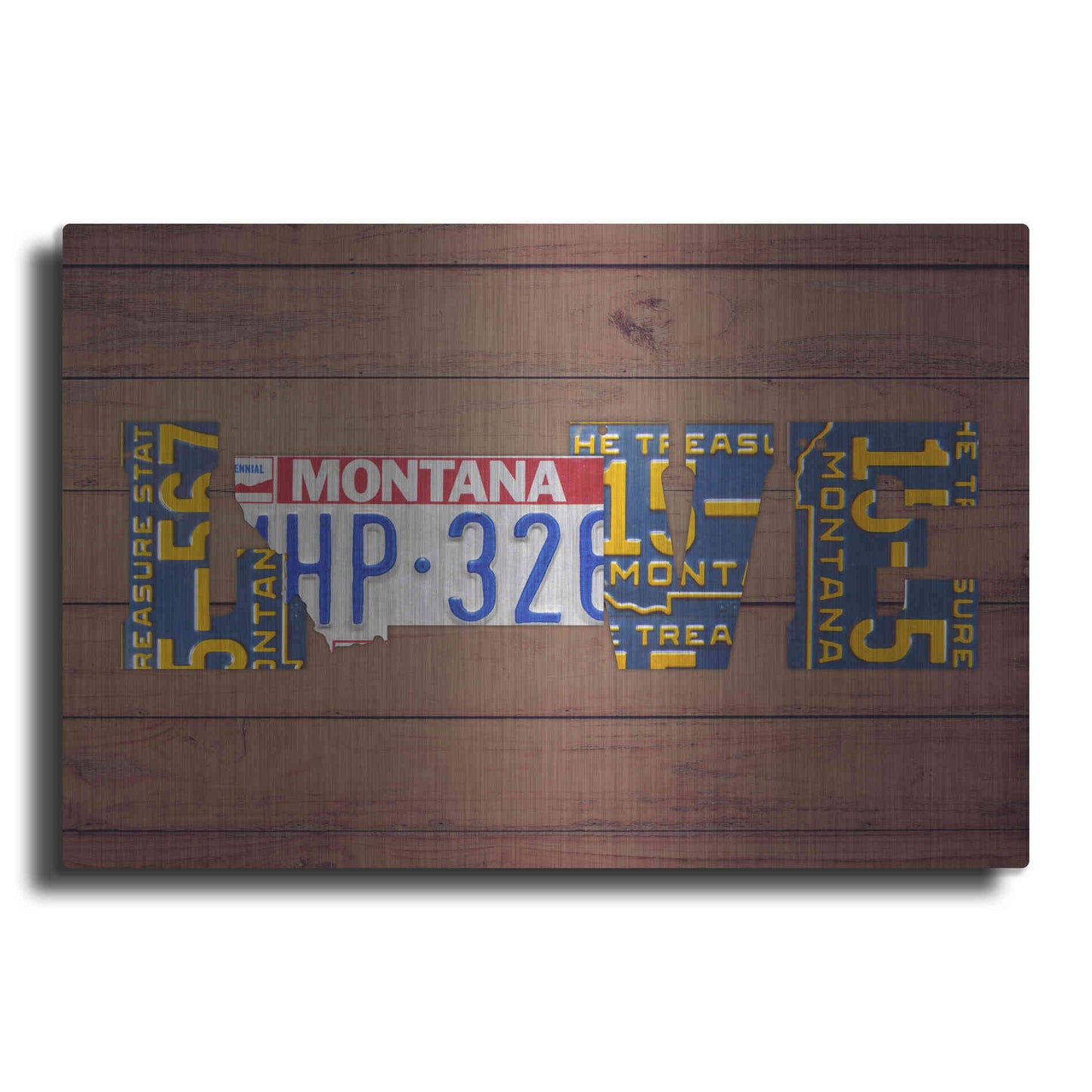 Luxe Metal Art 'MT State Love' by Design Turnpike, Metal Wall Art