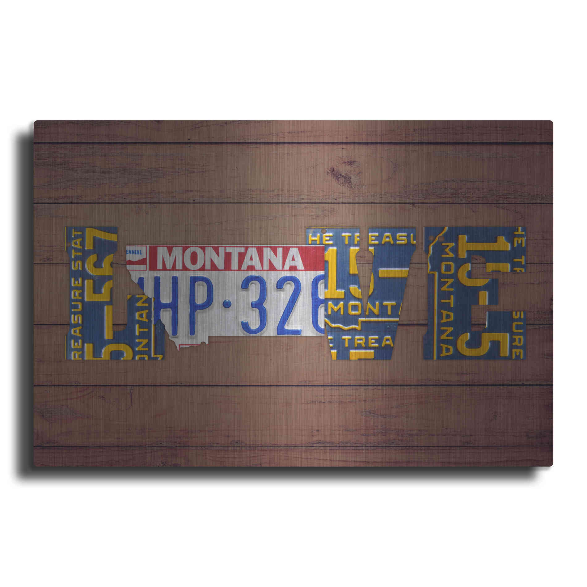 Luxe Metal Art 'MT State Love' by Design Turnpike, Metal Wall Art