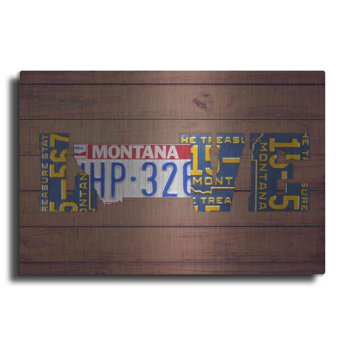 Luxe Metal Art 'MT State Love' by Design Turnpike, Metal Wall Art