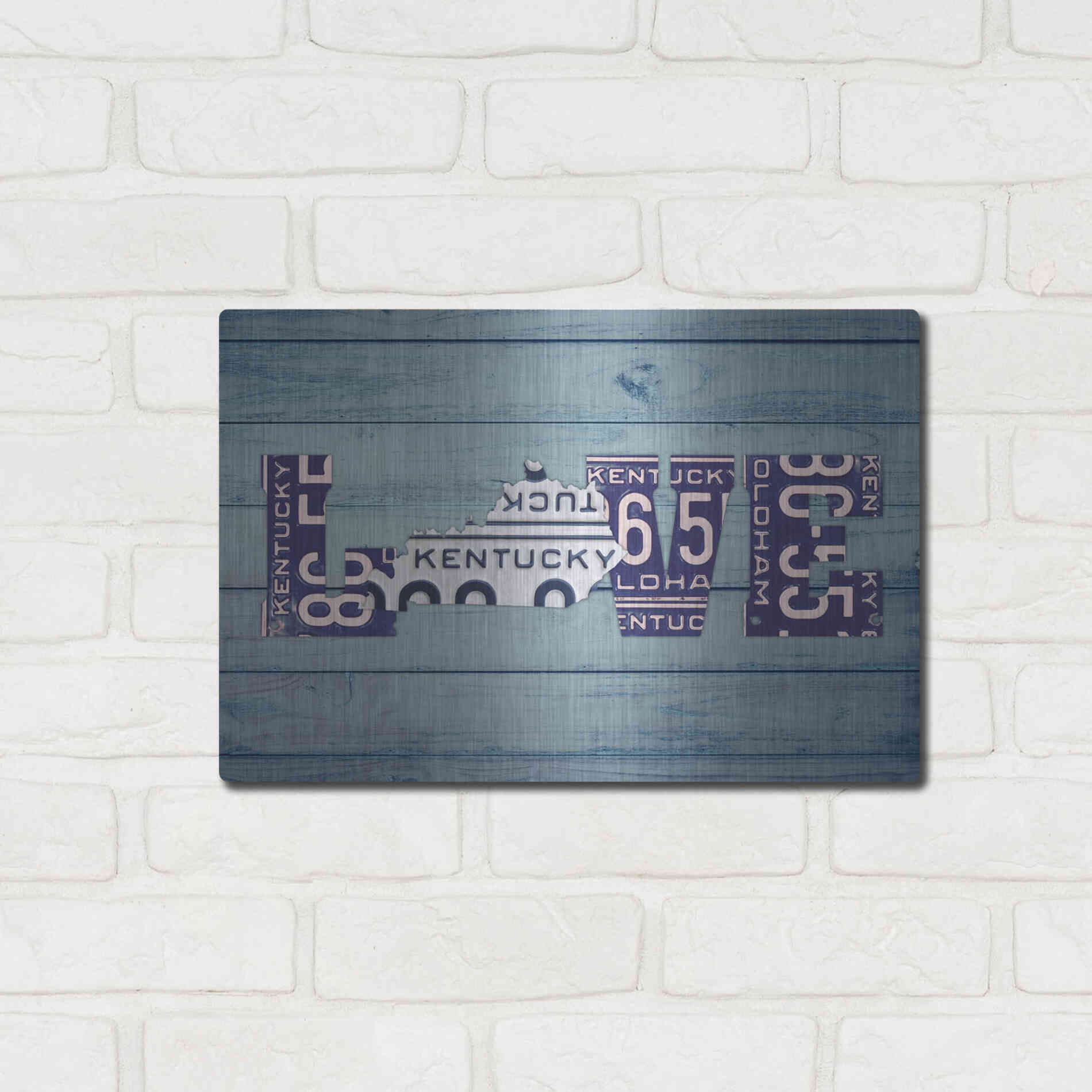 Luxe Metal Art 'KY State Love' by Design Turnpike, Metal Wall Art,16x12