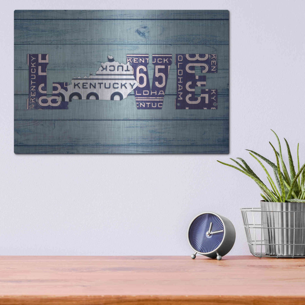 Luxe Metal Art 'KY State Love' by Design Turnpike, Metal Wall Art,16x12