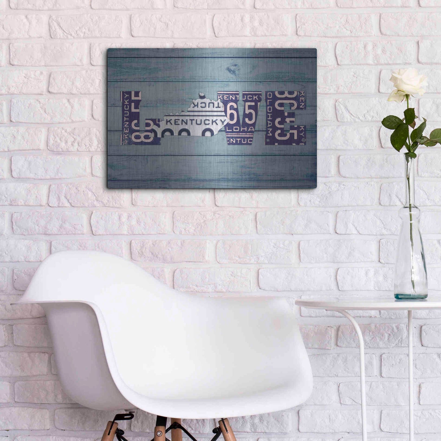 Luxe Metal Art 'KY State Love' by Design Turnpike, Metal Wall Art,24x16